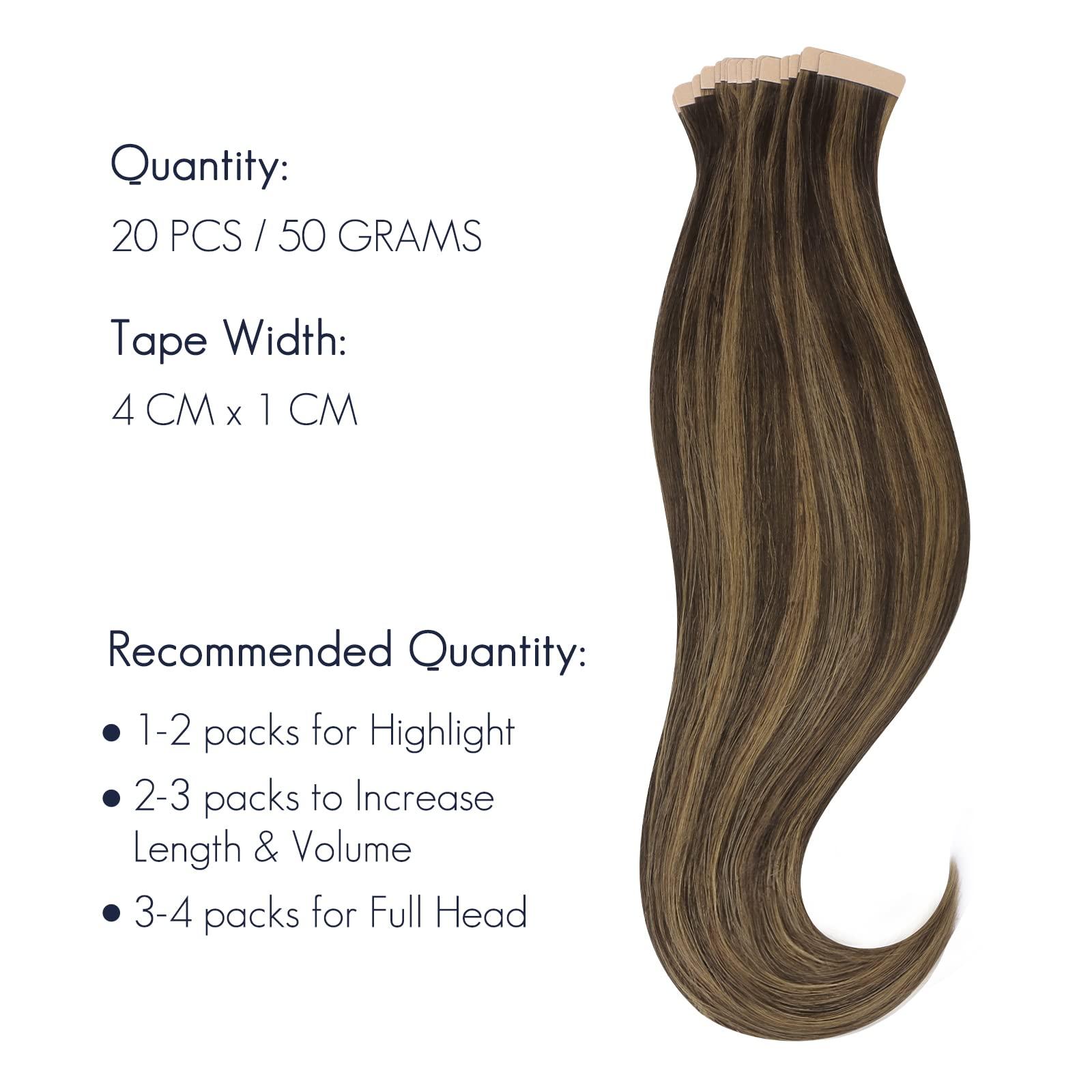 hotbanana HOTBANANA Tape in Hair Extensions, 12 Inch 20pcs 40g Dark Brown mixed Chesnut Brown Tape in Hair Extensions Human Hair Tape Hair Extensions Straight Remy Human Hair Tape in Extensions