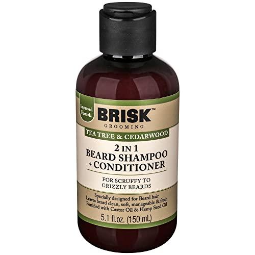 BRISK BRISK Beard Grooming Shampoo, Tea Tree & Cedarwood, 5.1 Oz