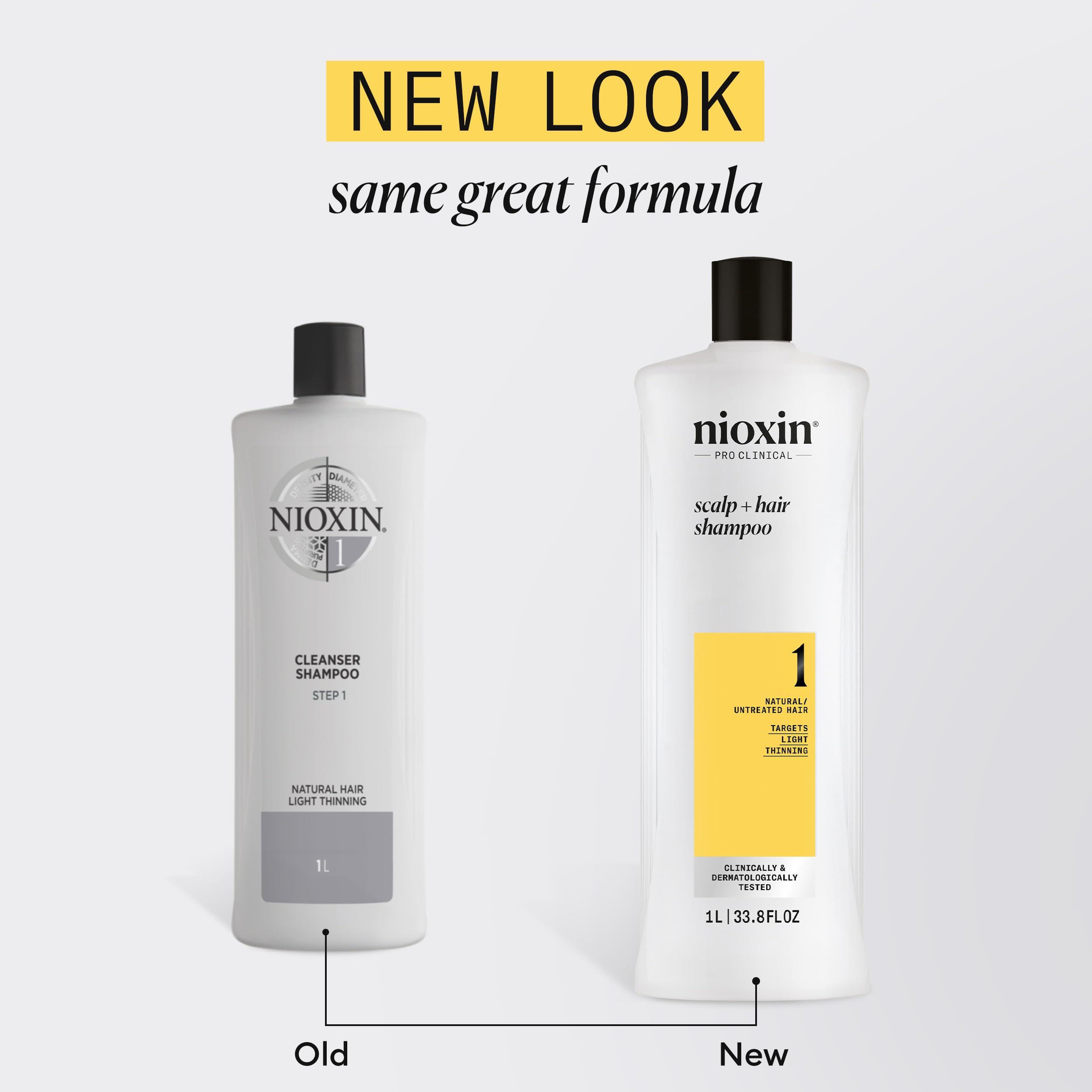 Nioxin Nioxin Scalp + Hair Thickening System 1 Shampoo, For Natural Hair with Light Thinning, 33.8 fl oz (Packaging May Vary)