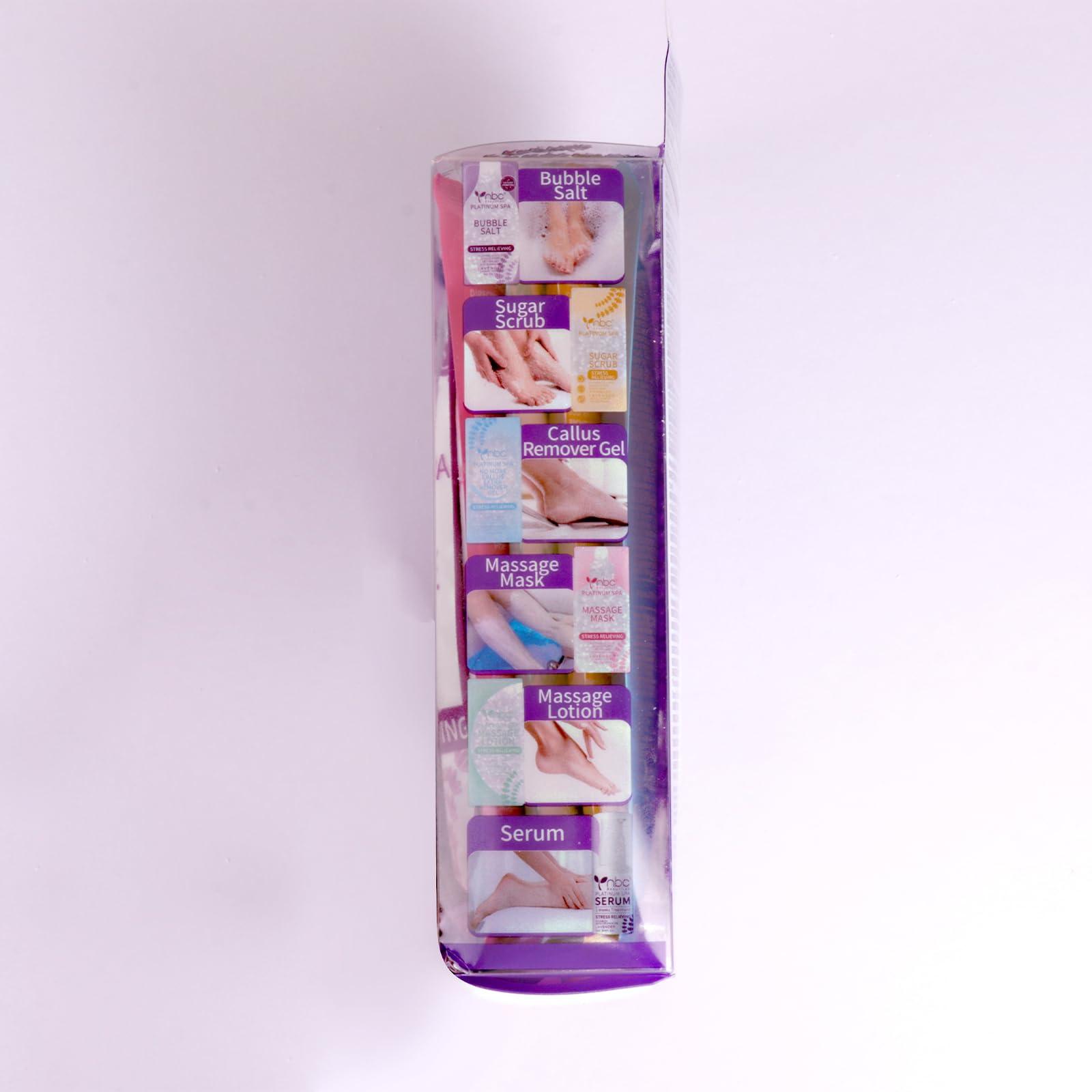 nbc BeautiLab nbc BeautiLab Pedicure Foot Soak Set - Upgraded 6 in 1 Foot Spa, Foot Bath Spa, Pedicure Kit for Tired & Dry Cracked Feet, Athletes Feet, Bad Odor, Softens Calluses (3 Set Lavender)