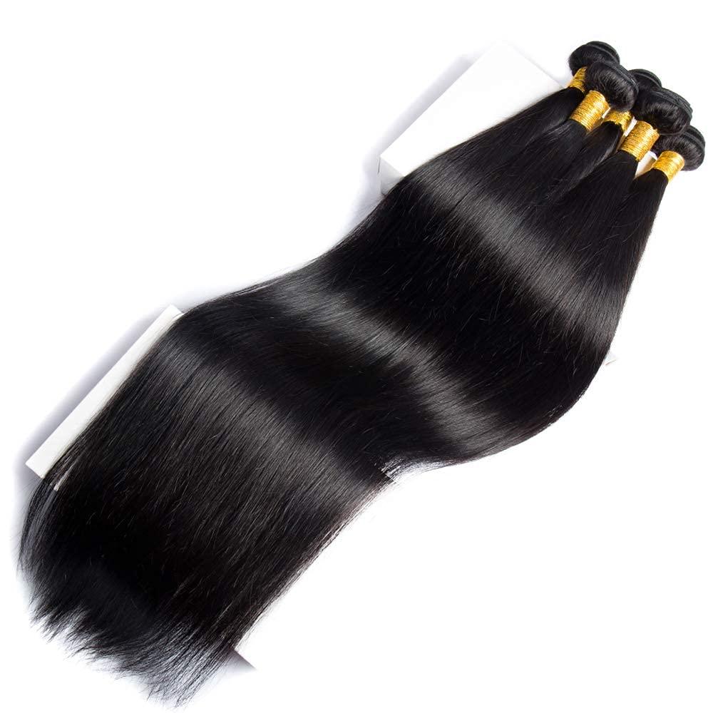 hetnear Human Hair Bundles Straight Bundles Human Hair 1 Bundles 14 Inch 100% Unprocessed Brazilian Virgin Hair Straight Bundles Double Weft Weave Human Hair Bundles Human Hair Deals Natural Black
