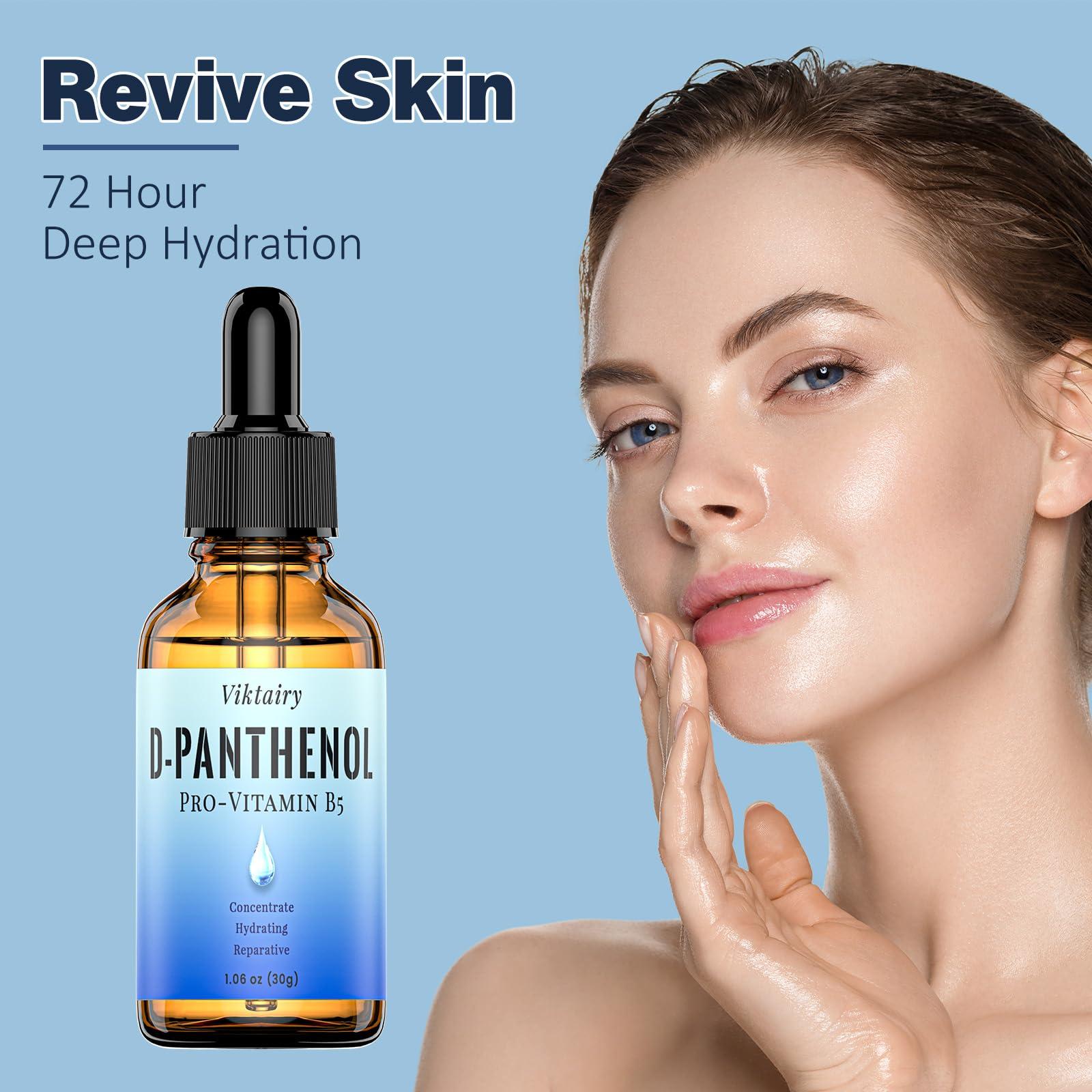 Viktairy D Panthenol Liquid (1.7 fl.oz, 60g), Concentrate Pro-vitamin B5 Raw Active Ingredient for Skin Hydration, Cosmetic Grade Dexpanthenol for DIY Face, Hair, Nails and Skincare Serum, Moisturer