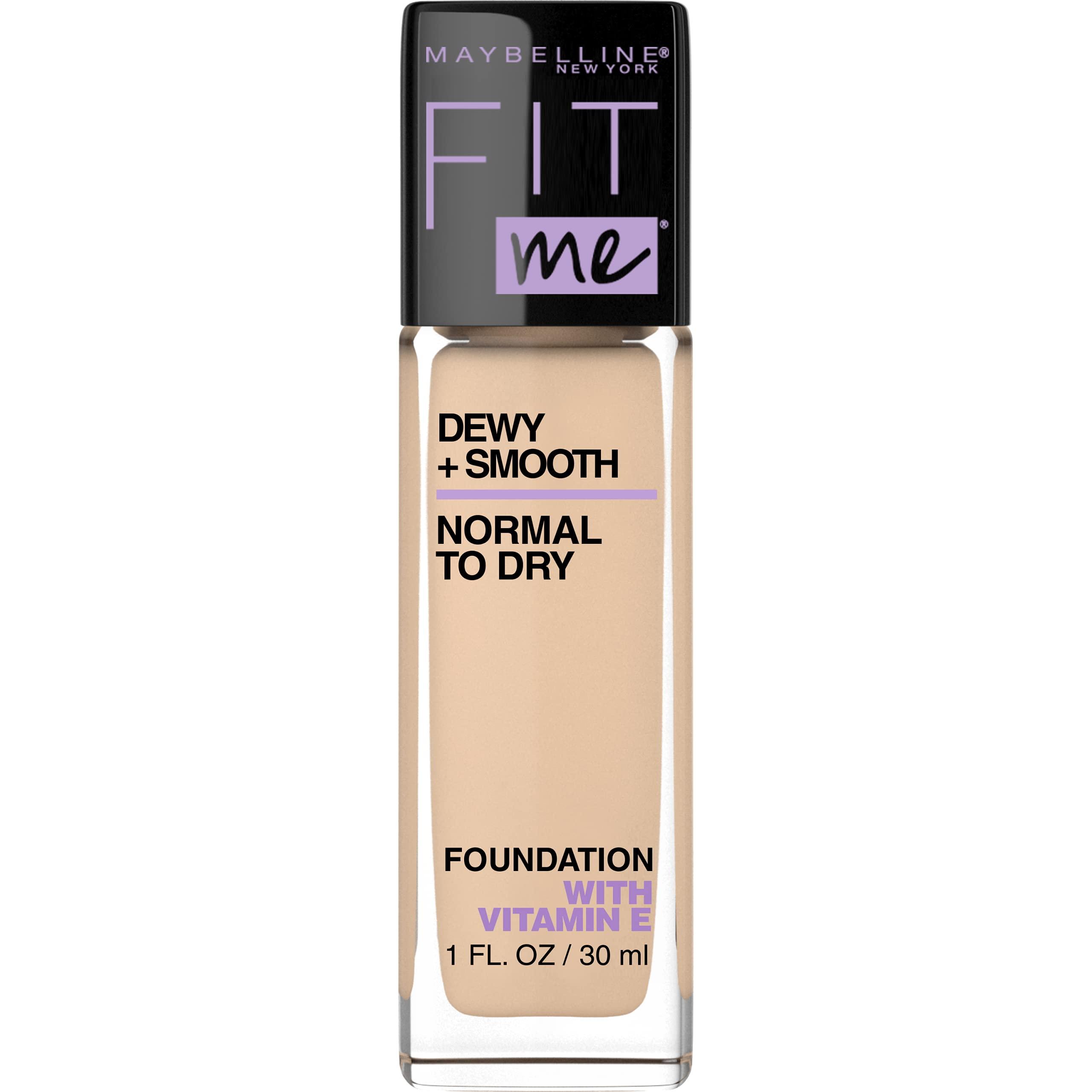Maybelline New York Maybelline Fit Me Dewy + Smooth Foundation Makeup, Classic Ivory, 1 Count (Pack of 4)