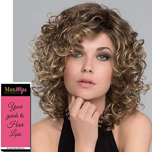Ellen Wille Jamila Plus Wig Color Bernstein Rooted - Ellen Wille Wigs 7\" Mid Length Curly Volume Templae Lace Front Synthetic Natural Hairline Average Cap Bundle MaxWigs Hairloss Booklet