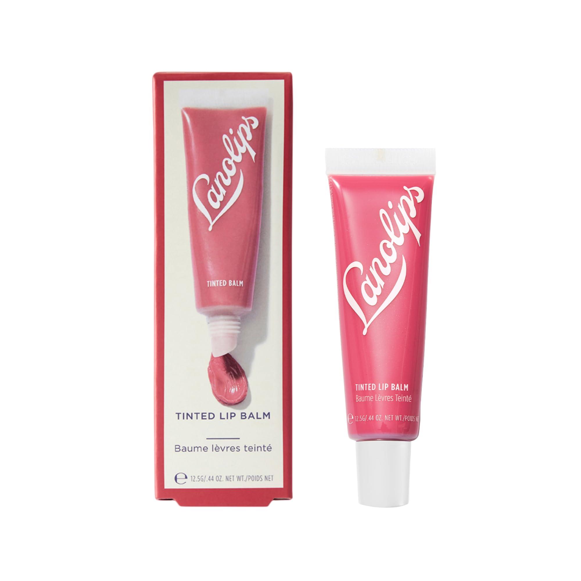 Lanolips Lanolips Tinted Lip Balm - Enriched with Lanolin Oil for Shine & Hydration - Hydrating Tinted Lip Gloss Tube - Rhubarb (12.5g / 0.44oz)