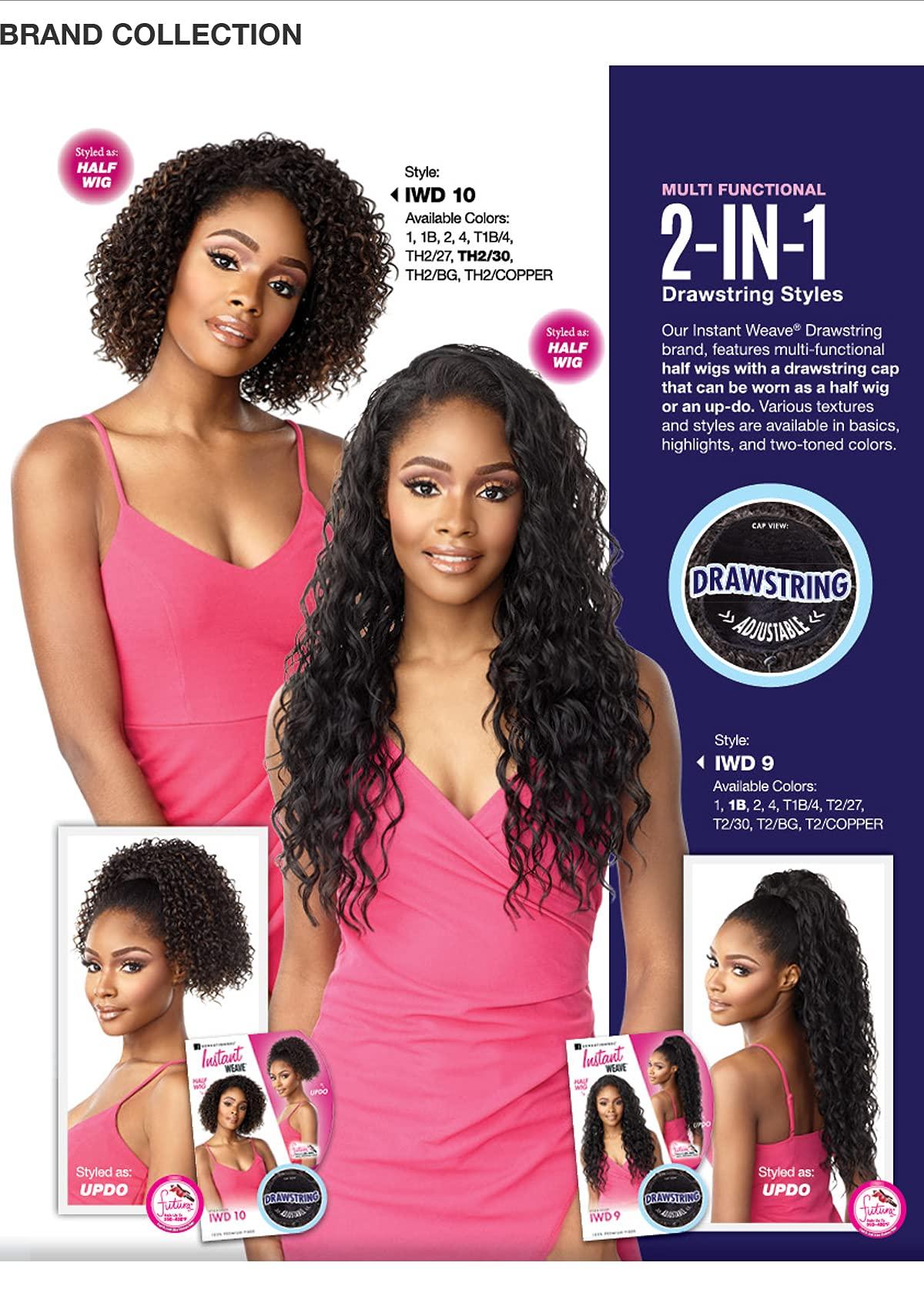 Sensationnel Sensationnel Instant Weave Synthetic Half Wig with Drawstring Cap - IWD 10 (1B Off Black)