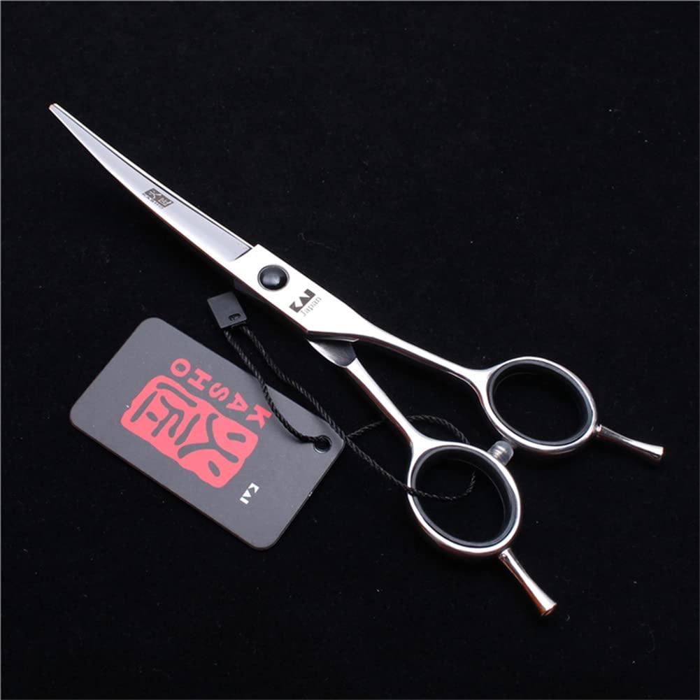 HUVORA Professional Hairdressing Scissors Willow Leaf Curling Scissors Double Tail Bending Scissors Curved Machete 5.5 Inch Barber Hair Shears for Women Men ,6.0 inches