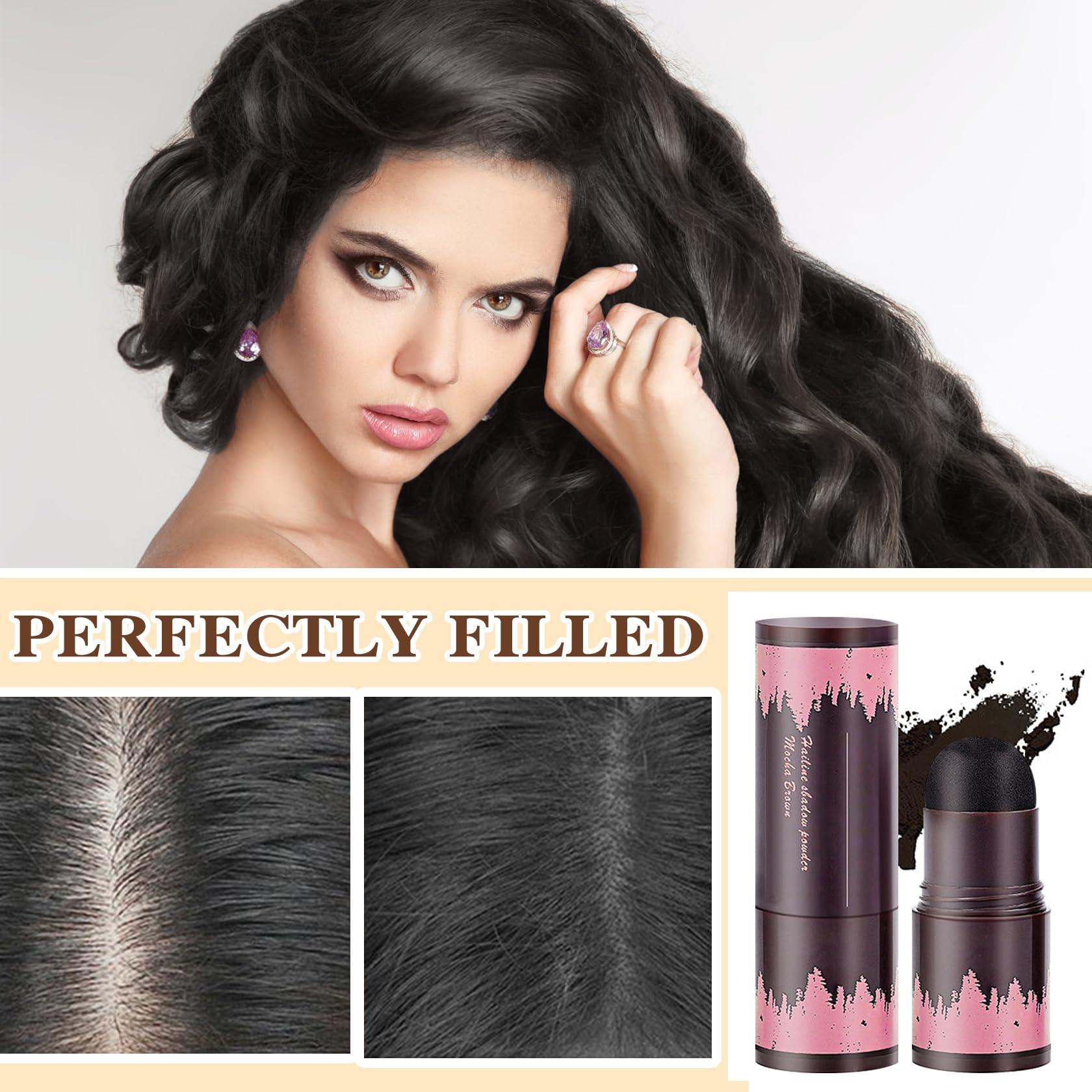 Fusang Hairline Powder Stick,Waterproof Hair Filler Powder for Women,Easy to Use,Pigmented Long Lasting Hair Shading Sponge Pen Root Hair Touch Cover Up Hair-line Shadow Makeup Powder(Black)