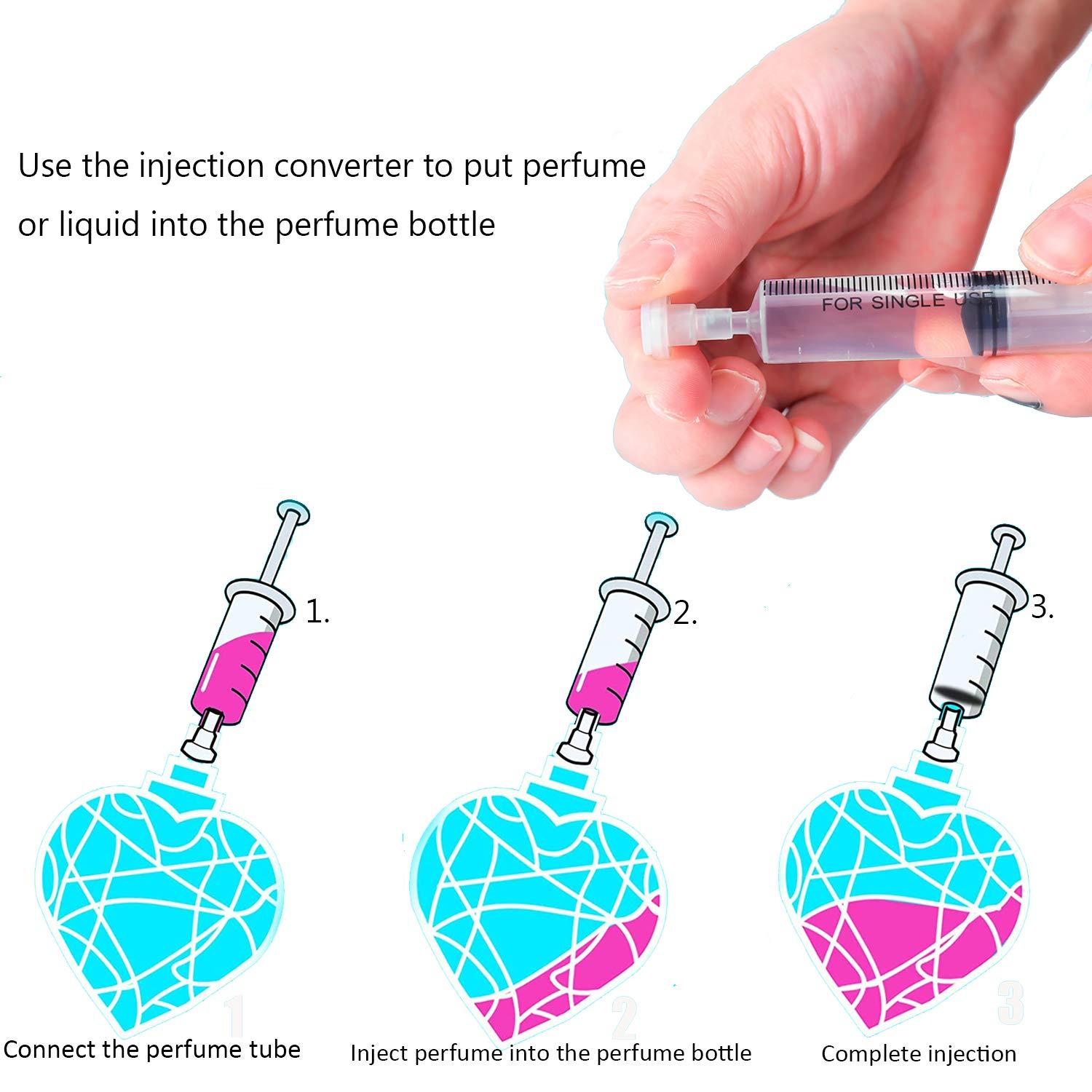 MUB MUB 5 Packs 10ml Plastic Measuring Syringe With 5 Injector Kit, No Needle Perfume Dispenser Pump Perfume Refill Tool Perfume Decanting Supplies for Travel Empty Perfume Bottles
