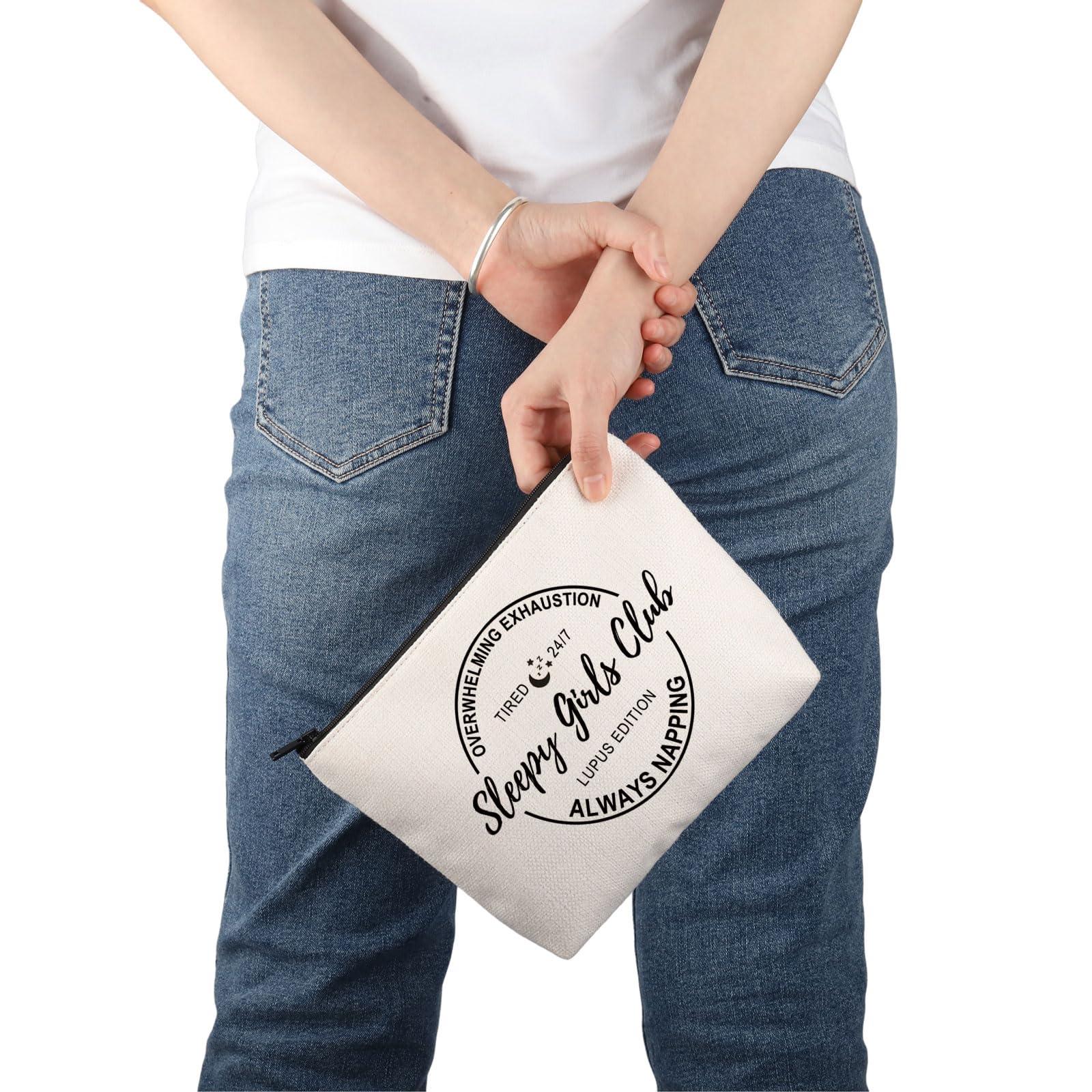 PWHAOO PWHAOO Lupus Awareness Gift Lupus Survivor Makeup Bag Chronic Illness Cosmetic Bag Lupus Warrior Gift (Lupus Survivor M)