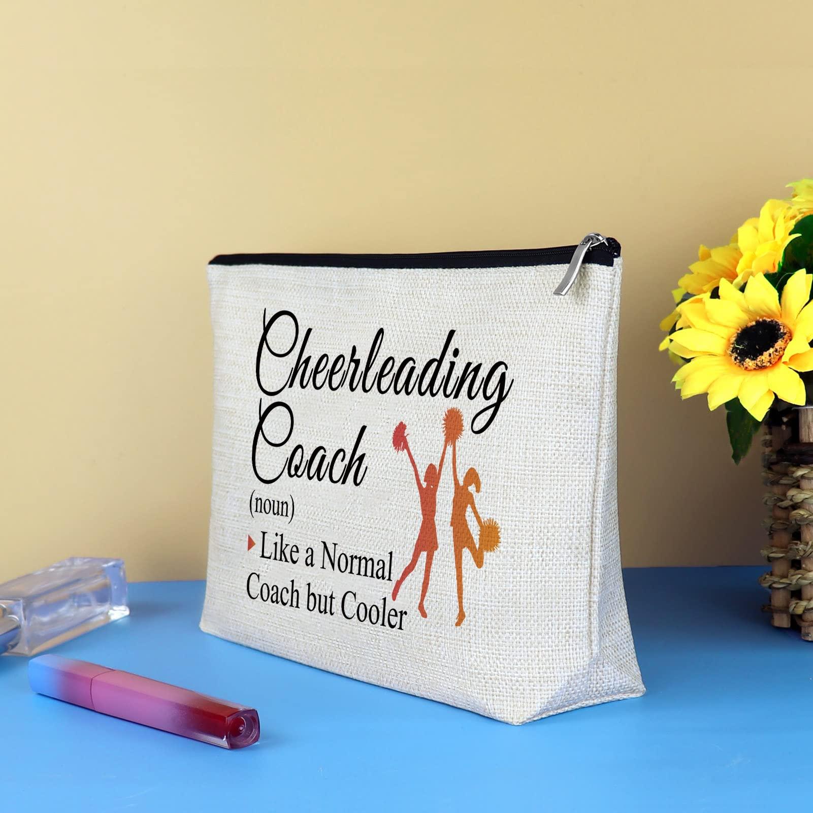 Mikela 3 Pcs Cheerleading Cheer Coach Gift Makeup Bag for Women Cheer Mom Appreciation Gift Cheerleader Thank You Present Mother\'s Day Birthday Christmas Graduation Present Travel Cosmetic Bag Pouch