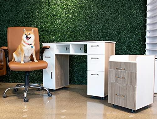 MAYAKOBA Milan Pedicure Trolley Pedi Rolling Cart Nail Salon Spa Storage Drawer, Ash Wood