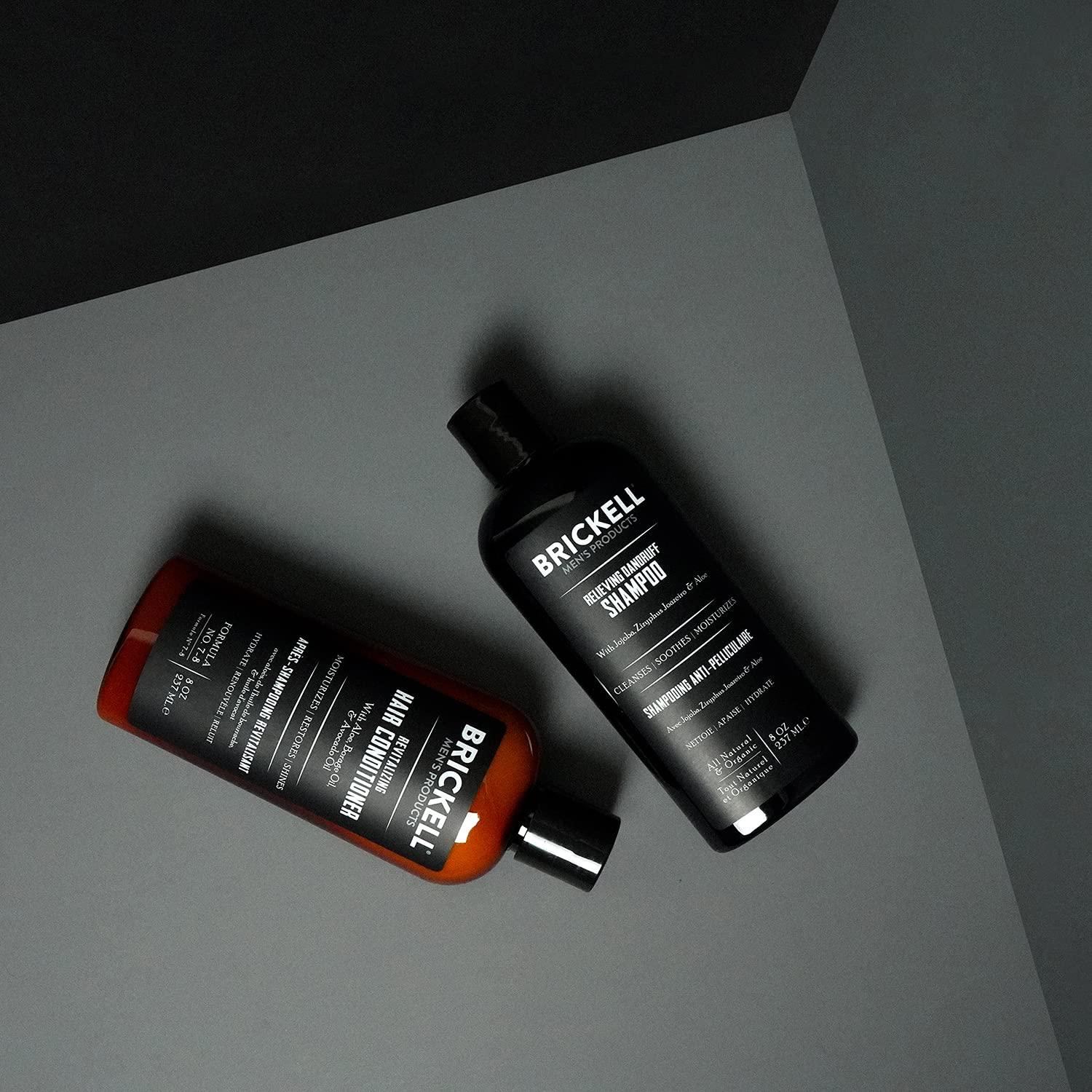 Brickell Men's Products Brickell Mens Daily Relieving Hair Care Routine, Dandruff Shampoo and Conditioner Set For Men, All Natural and Organic, Scented