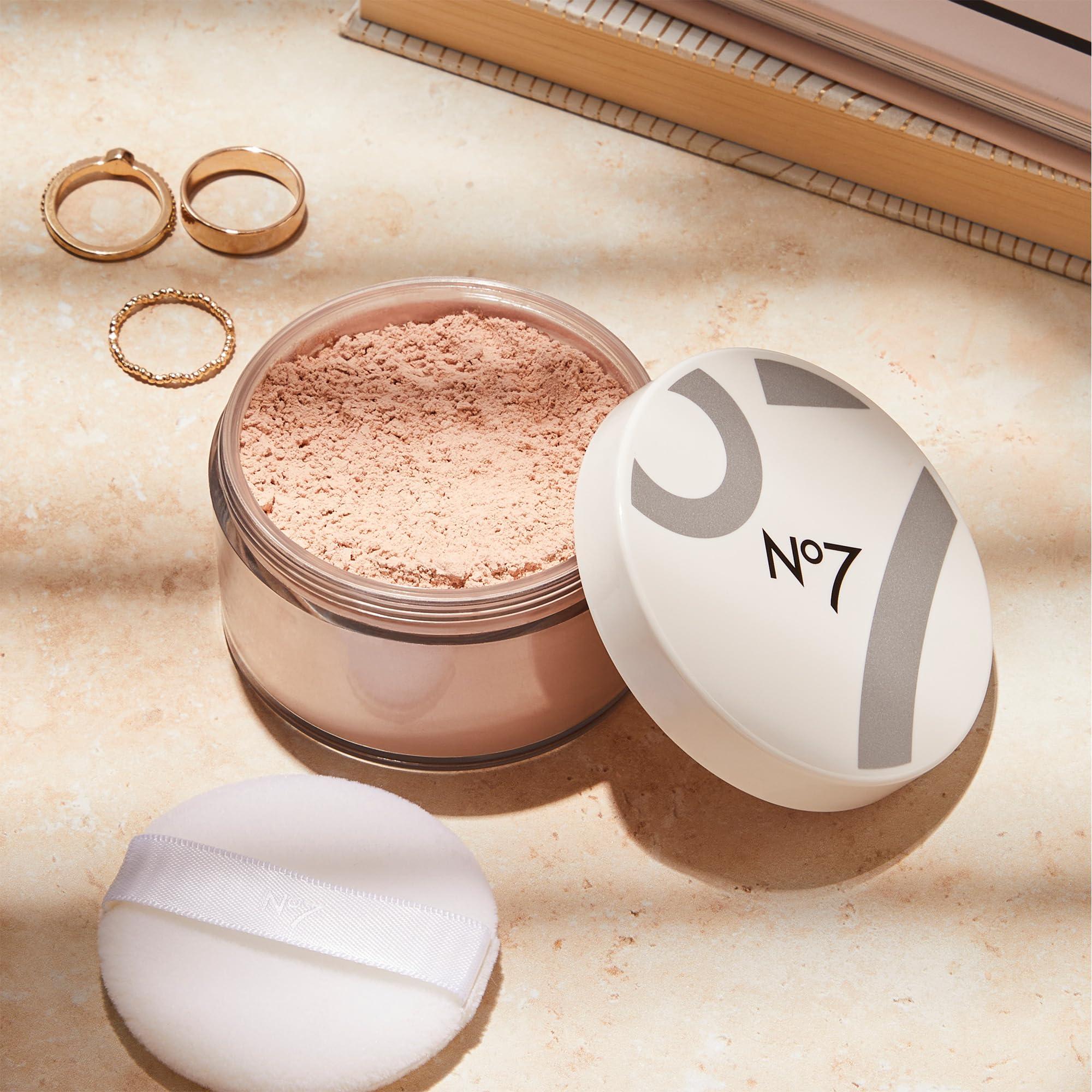 No7 No7 Flawless Finish Loose Powder - Medium Rich - Loose Finishing Powder - Makeup Setting Powder with Matte Finish for All Skin Tones - All Skin Types Including Oily Skin