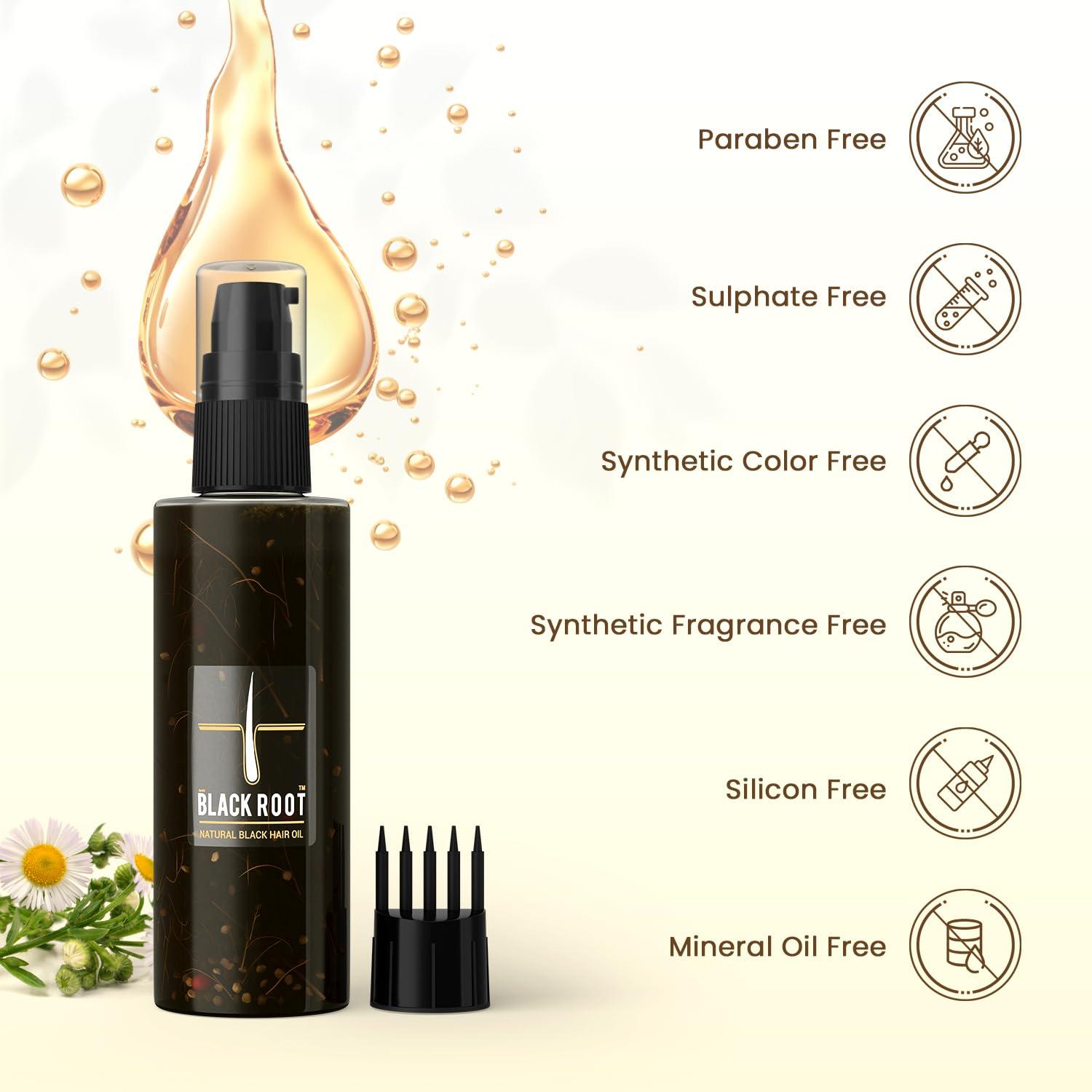 Black Root Black Root Natural Black Hair Oil, 3.4 Fl Oz (Pack of 1)