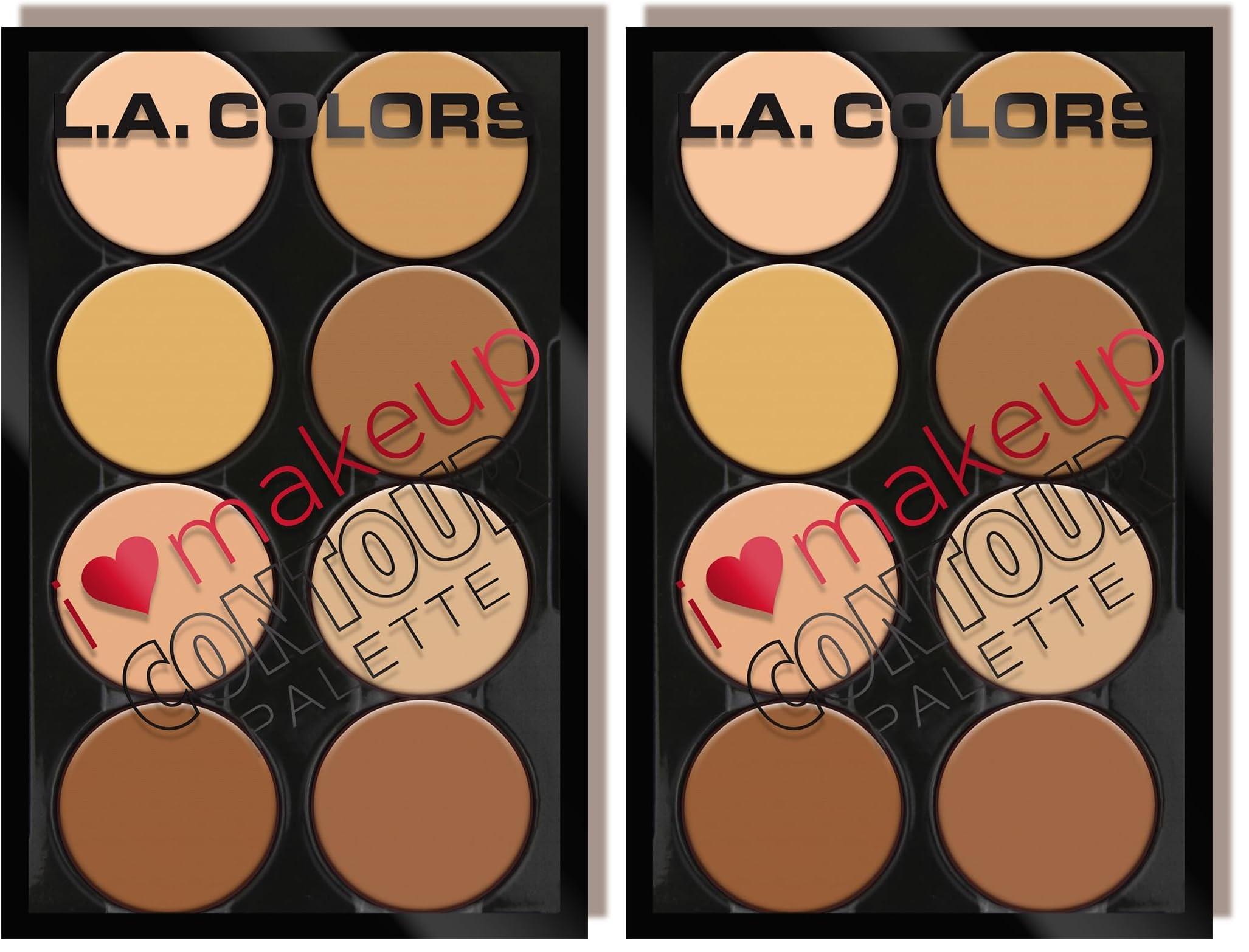 L.A. COLORS L.A. COLORS I Heart Makeup Contour Palette, Light to Medium C30352 (Pack of 2)