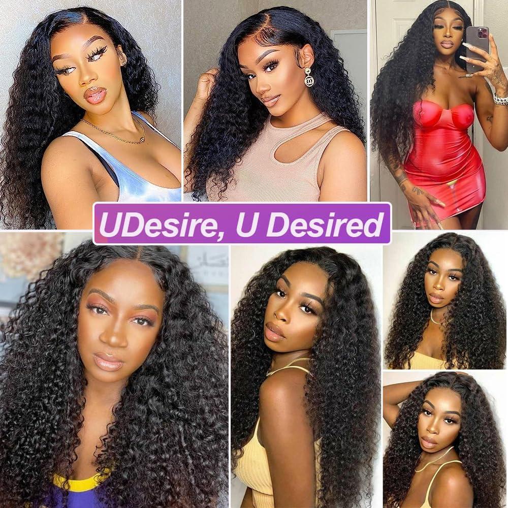 UDesire 10A Brazilian Virgin Curly Hair 1 Bundle Brazilian Curly Virgin Hair Weave 100% Unprocessed Brazilian Remy Human Hair Extensions Natural Black Color(16 inch)