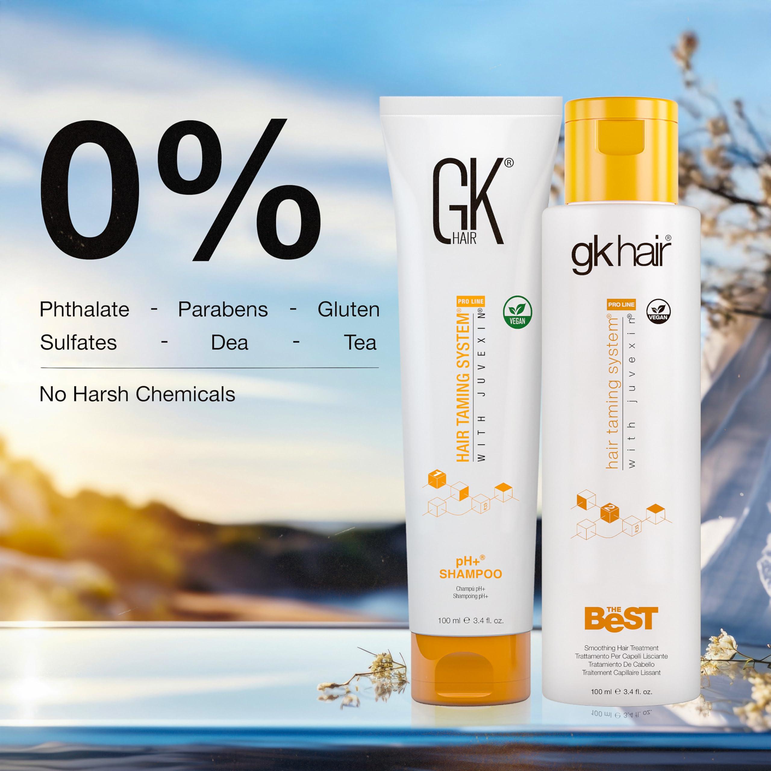GK HAIR GK HAIR Global Keratin Professional Brazilian Keratin Hair Treatment Kit (100ml/3.4 Fl. Oz.) With PH shampoo- The Best Smoothing & Strengthening to make Hair Healthy - Formaldehyde free, Sulfate-free