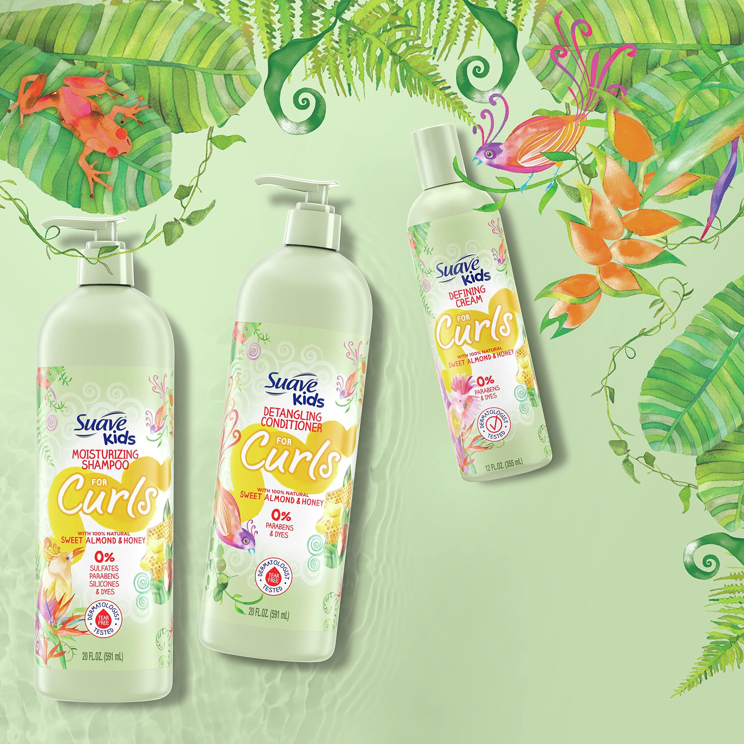 Suave Suave Kids Naturals Curl Defining Cream, Curl Enhancing Cream, Sweet Almond and Honey Dermatologist Tested and Tear-free Curl Cream 12 oz