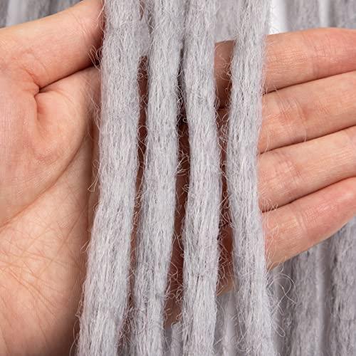 Originea Beauty Originea Crochet Dreadlocks Extensions 100% Handmade Synthetic Hair Extensions (Light Grey, 20 inch)