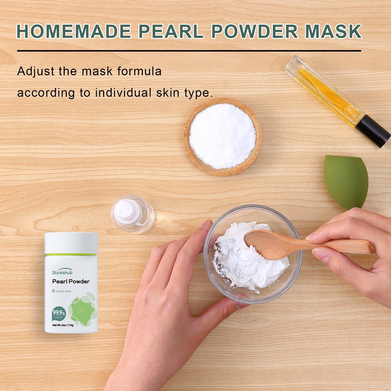 Sturelehub Sturelehub Pearl Powder, 4OZ / 114g 99.9% Purity, Cosmetic Grade, Organic Pearl Powder For DIY Mask, Cream And Lotion, Organic Pearl Powder For Homemade Cosmetics