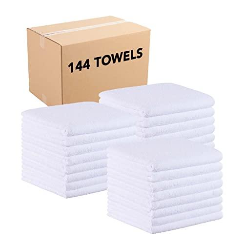 Arkwright LLC Arkwright Bleach Proof Salon Towels Bulk - Case of 144 - Ultra Soft, Gentle Microfiber, Highly Absorbent & Quick Dry Spa Facial Towel for Hair Stylist, Nail Shop, and Esthetician, 16 x 27 in, White