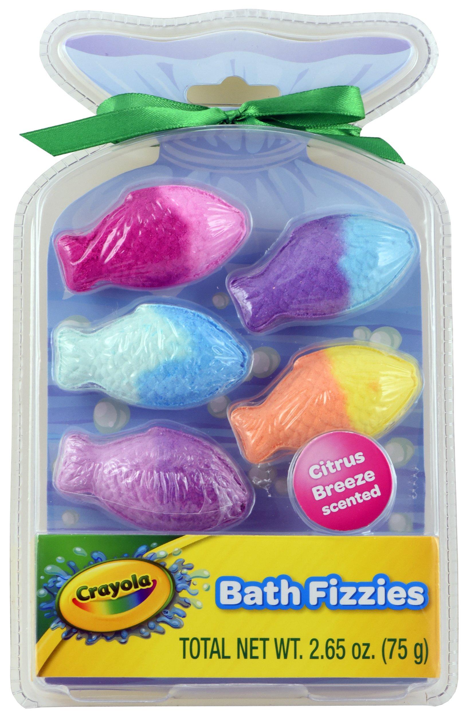 Crayola Crayola Bath Fizzies 10 Pack Bundle, Seahorses & Fishes Bath Bomb Fizzers Bundle, Sweet Topical Mango Scented & Refreshing Cirtus Breeze Scented Colorful Bath Fizzers for Boys Girls