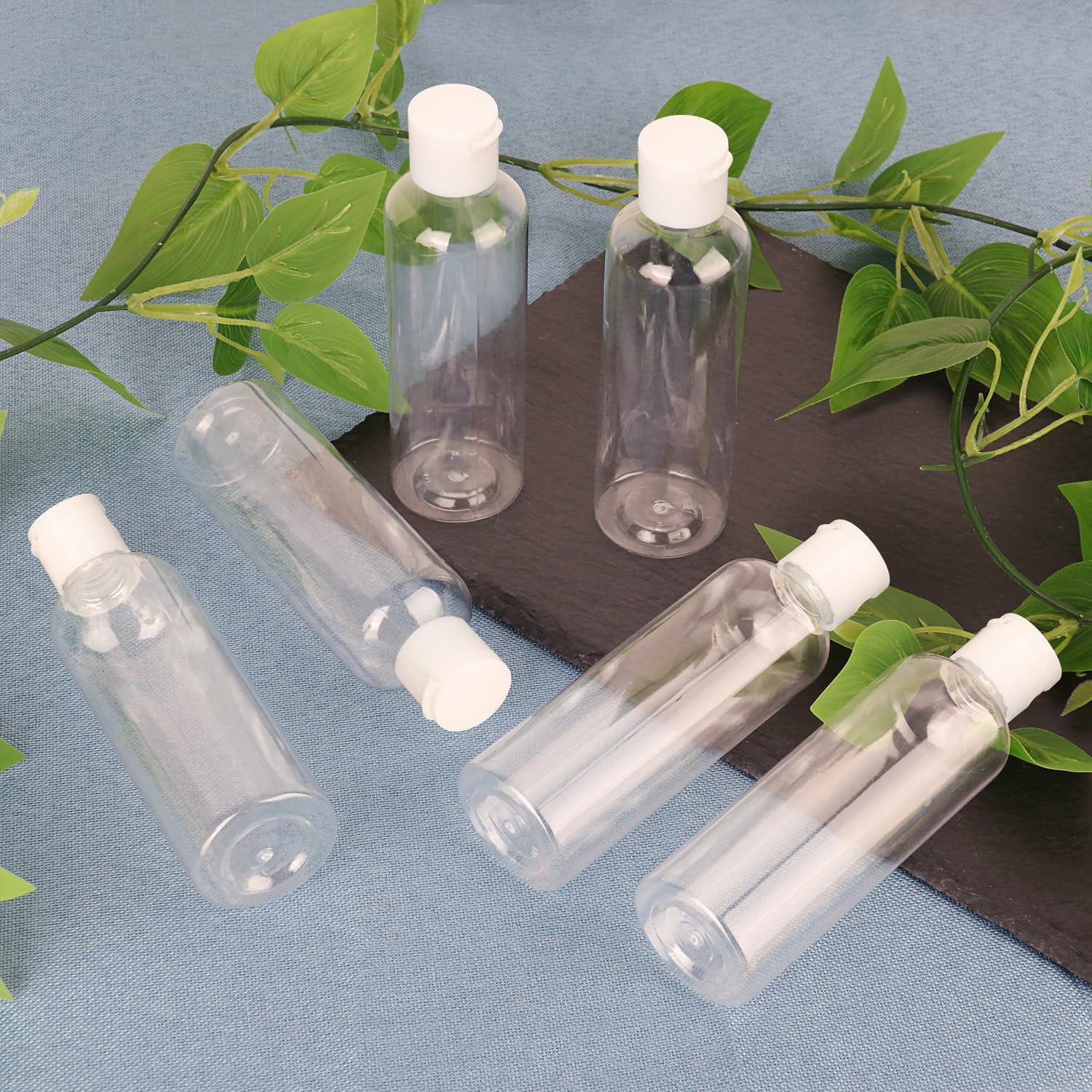 KUKLIPJIM KUKLIPJIM 80 Pack 4 oz Plastic Bottles with White Top Caps, Clear Empty Bottles, Cosmetic Containers for Lotion and Shampoo, Travel-Friendly Bottles, BPA-Free for Liquids and Personal Care