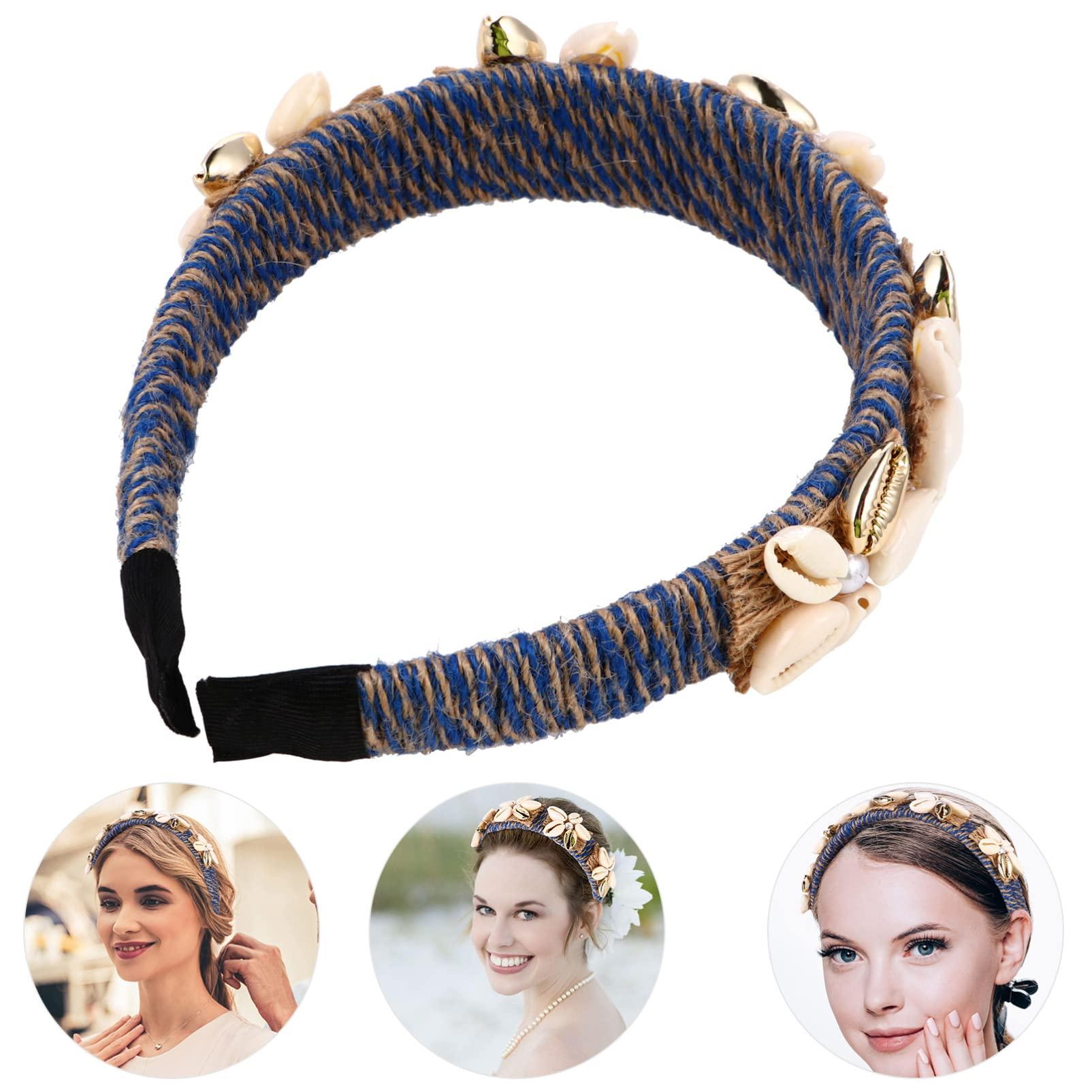 FOMIYES FOMIYES 1pc Shell Rope Headband Beach Wedding Party Hairhoop Bridal Beach Headbands Cowrie Shell Headband Hair Accessories Seashell Headpiece Girl Headband Bride Baroque Conch Shell