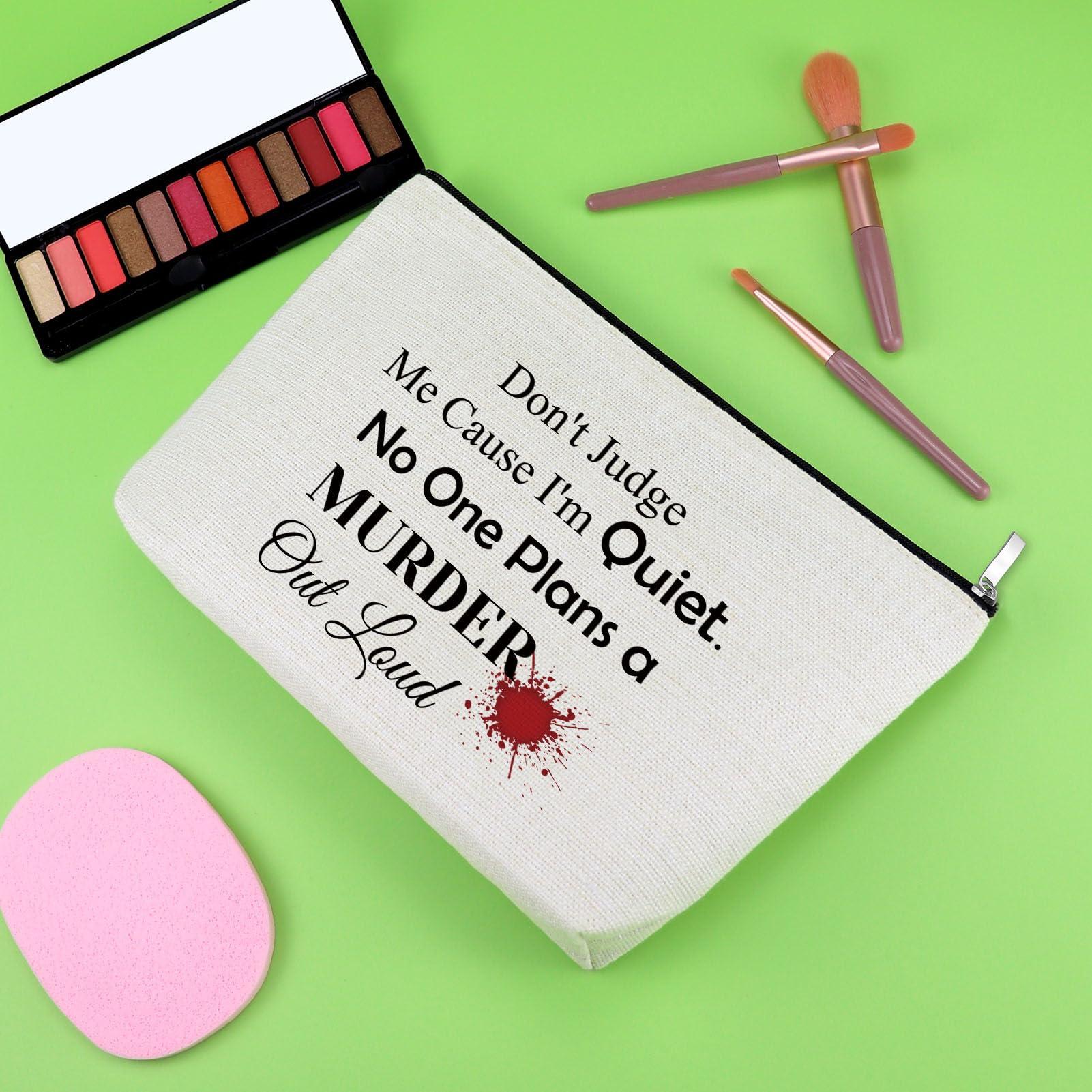 Gevody Gevody Funny True Crime Gifts Serial Killer Makeup Bag True Crime Podcast Lover Gifts for Woman Best Friend Junkie Horror Fans Sister Cosmetic Bag Christmas Halloween Birthday Present Travel Pouch