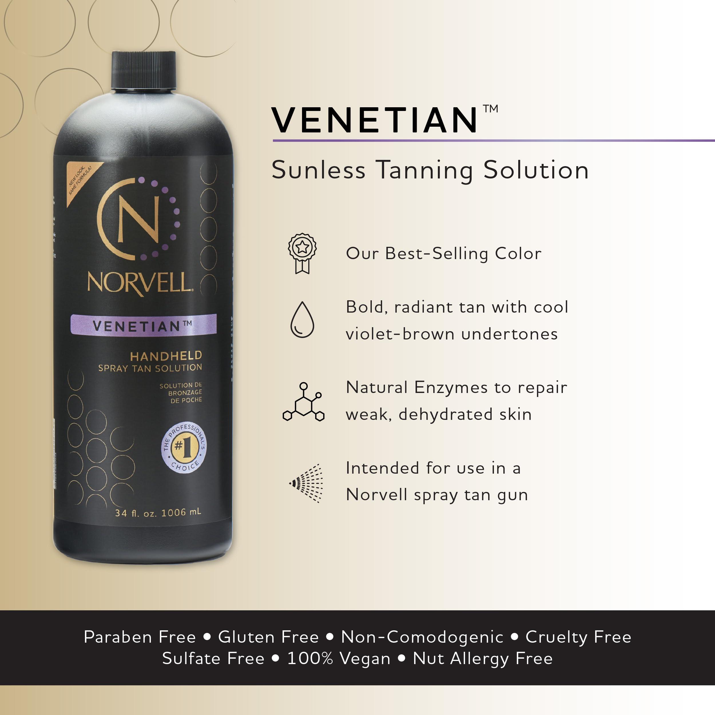 Norvell Norvell Premium Sunless Tanning Solution Bundle - Venetian, 34 Fl Oz and Pro Blending DHA Barrier Cream, 32 Fl Oz