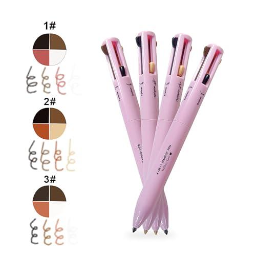 MKNZOME MKNZOME 4 in 1 Makeup Pen, 8 Colors Eyebrow Contour Eyebrow Pencil Eyebrow Pen Makeup Pencil 4 in 1(Eye Liner, Brow Liner, Lip Liner, Highlighter) Travel Beauty Makeup Pen, 2 Count