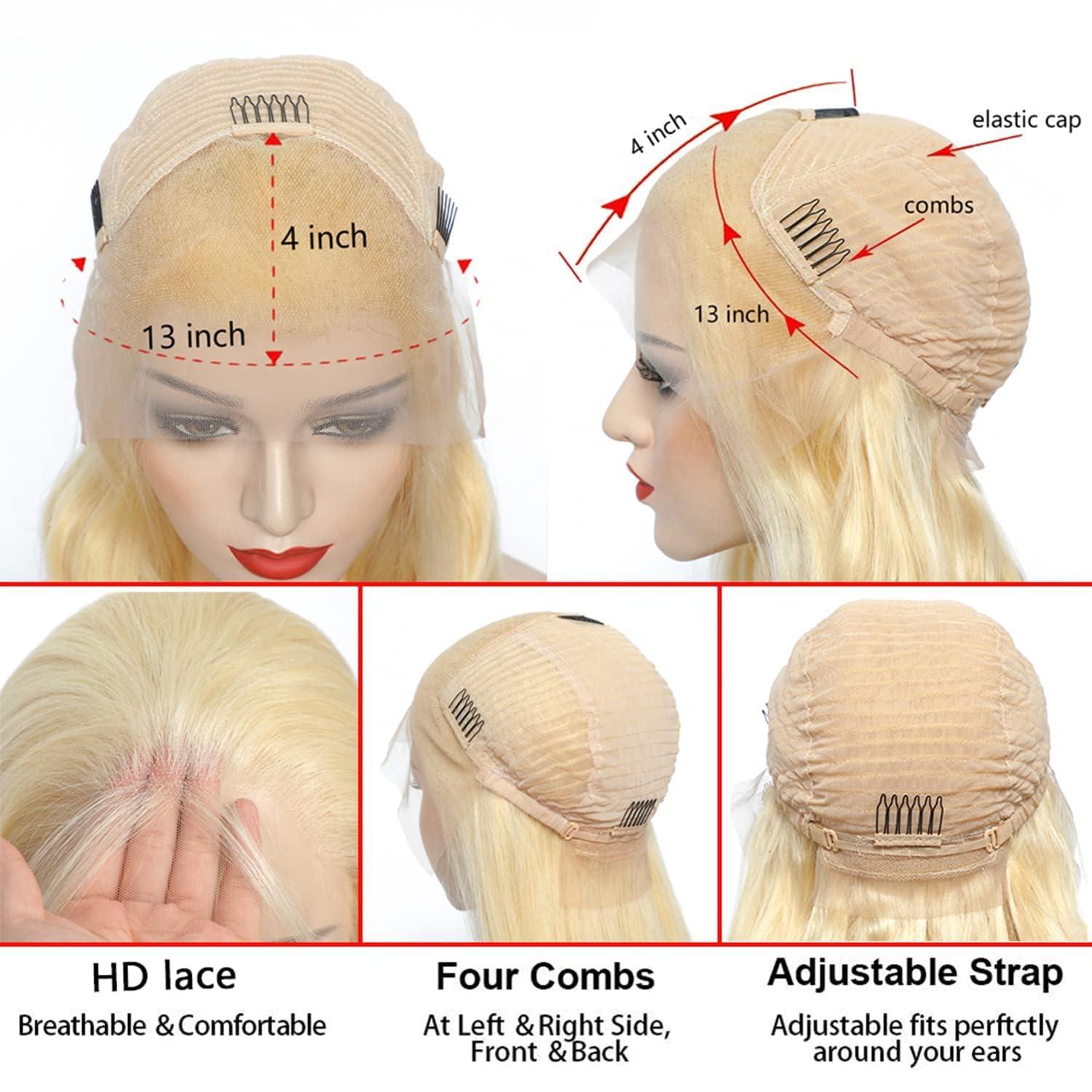 OOFUCF Alimubi hair 613 Lace Front Wig Human Hair Blonde Wig Human Hair 13x4 Body Wave Lace Front Wigs 180 Density 613 Body HD Lace Frontal Wig Glueless Wigs Human Hair Pre Plucked 40 inch