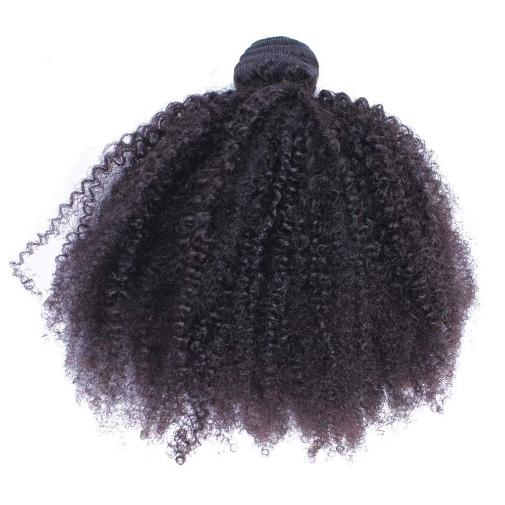 WENYAN Mongolian Afro Kinky Curly Bundles Human Hair 16 Inch 4B 4C Afro Kinky Bulk Human Hair Bundles Unprocessed Virgin Hair Curly Weave Hair Bundles for Women Natural Black
