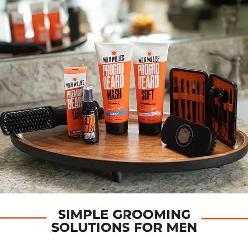 Wild Willies Wild Willies Beard Care Kit, Biotin Fortified Shampoo and Conditioner with Caffeine, Two 4-Oz Bottles, Promotes Healthy Beard Growth