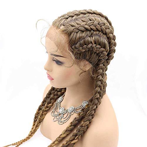 melody wig Melody Wig Braided Wigs Synthetic Lace Front Gold Wig for Women Cornrow Braids Lace Wigs with Baby Hair Box Braid Wig HandMade Wig