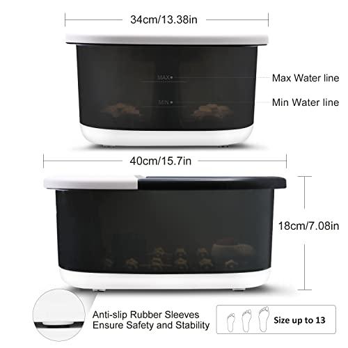 CANGO Foot Spa Bath Massager with Heat Bubbles and Vibration Massage and Jets, 16 OZ Calming Lavender Foot Soak Epsom Salt, CANGO Foot Soaker With Infrared Light, 22 Massage Rollers, Adjustable Temp - Black