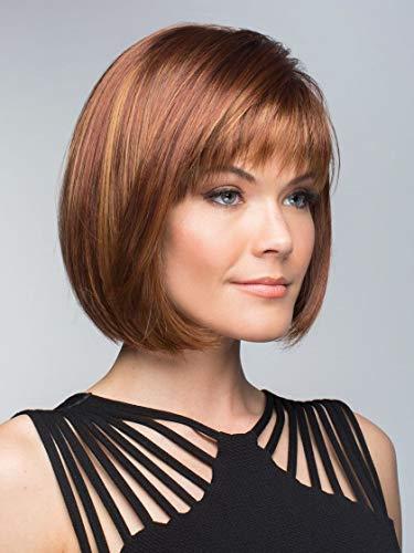 Rene of Paris & Maxwigs Scorpio Wig Color Creamy Toffee-R - Noriko Wigs 6.25" Short Bob Straight Sleek Bangs Synthetic Hair Avg Cap Orchid Collection Sexy Modern Fringe Bundle MaxWigs Hairloss Booklet