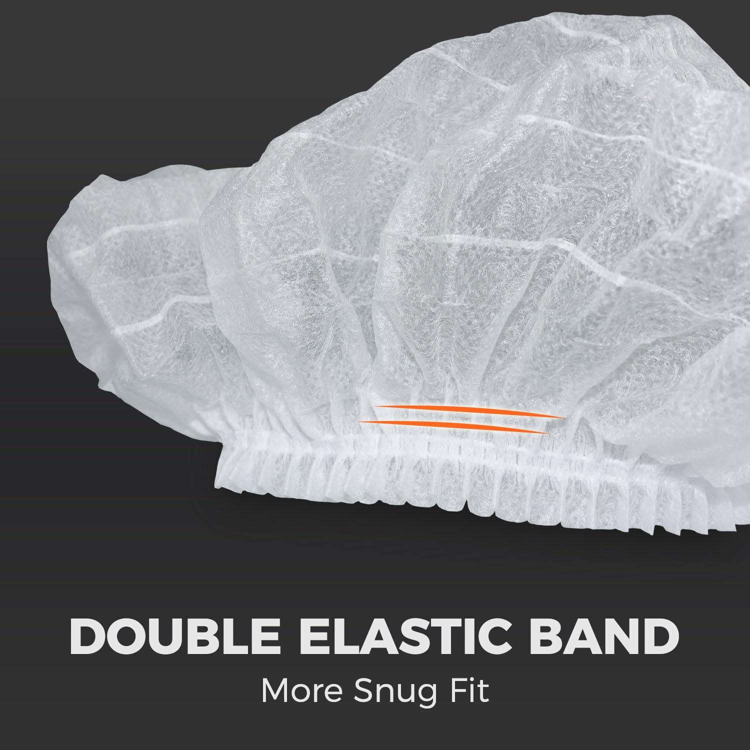 SupplyTuff 2X Heavy Duty Hair Nets Food Service, 100 Pack, 21\", Disposable Bouffant Caps Hair Nets for Women Work, Cooking, Package may vary.