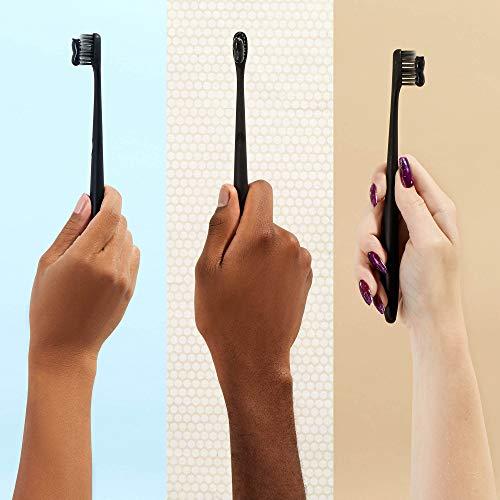 hello Hello Charcoal Infused Soft Bristle Toothbrush, Black, BPA Free, Vegan, Plant Based Handle, 1 Count (Pack of 6)