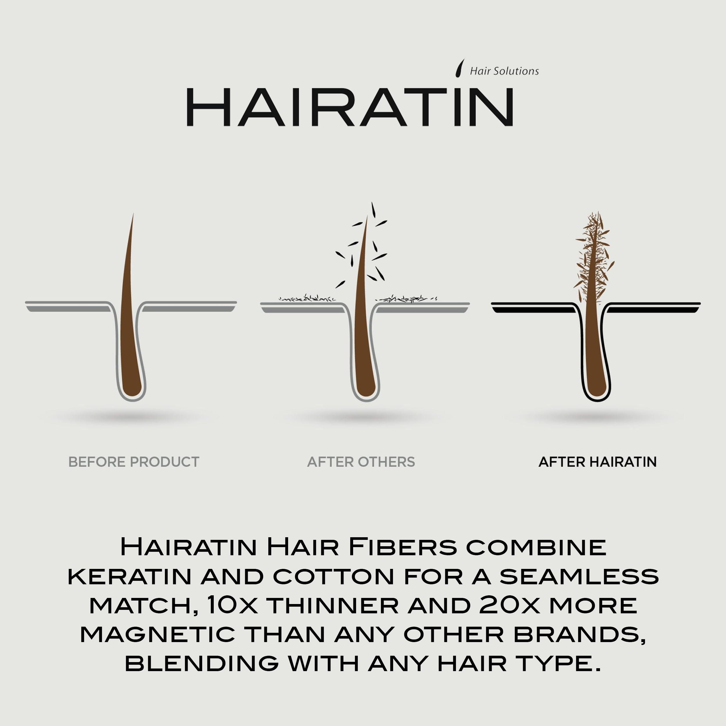 HAIRATIN BY RE-EVOLUTION HAIRATIN Building Fibers for Thinning Hair, Gray, 28G - Achieve Fuller, Natural Looking Results, Instantly Conceals Hair Loss in 10 Seconds, Thickener & Bald Spot Cover Up for Men & Women