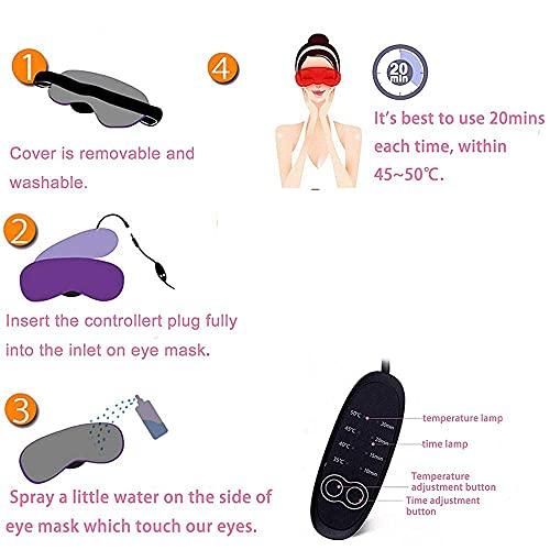 Readygogo Eyes Heating Pad, Heating Eye Mask, Electric USB Sleep Mask, USB Steam Eye Mask, Time and Temperature Control for Sleeping, Relieve Dry Eye, Puffy Eyes, Tired Eyes, Dark Circles, Eye Bag, Grey
