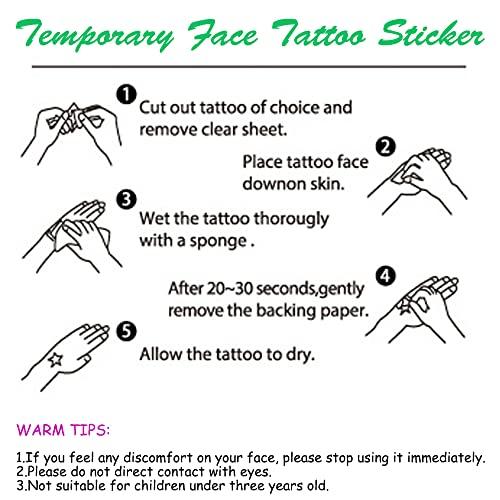 Mimeile Animal Face Tattoos Stickers for Kids Temporary Fake Paint Tattoos 12 Sheets, Water Transfer Birthday Party Supplies Festival Favors Makeup Skin Decor for Girl Boy