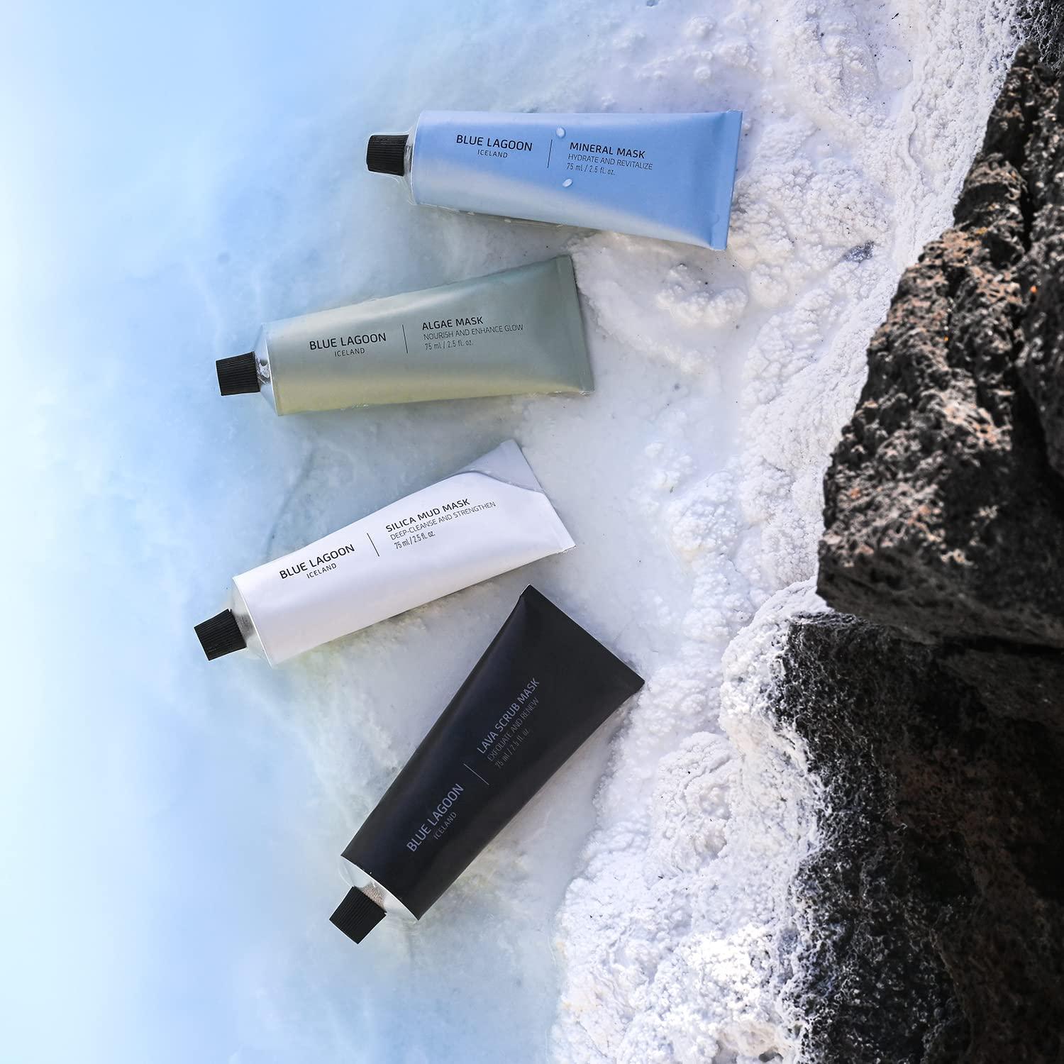 Blue Lagoon Iceland Blue Lagoon Skincare Signature Masks - Bioactive Face Masks - Silica Mud Mask - Algae Mask - Mineral Mask - Lava Scrub Mask - Purify/Moisturize/Exfoliate & Nourish Skin - Full size Set-4pcs