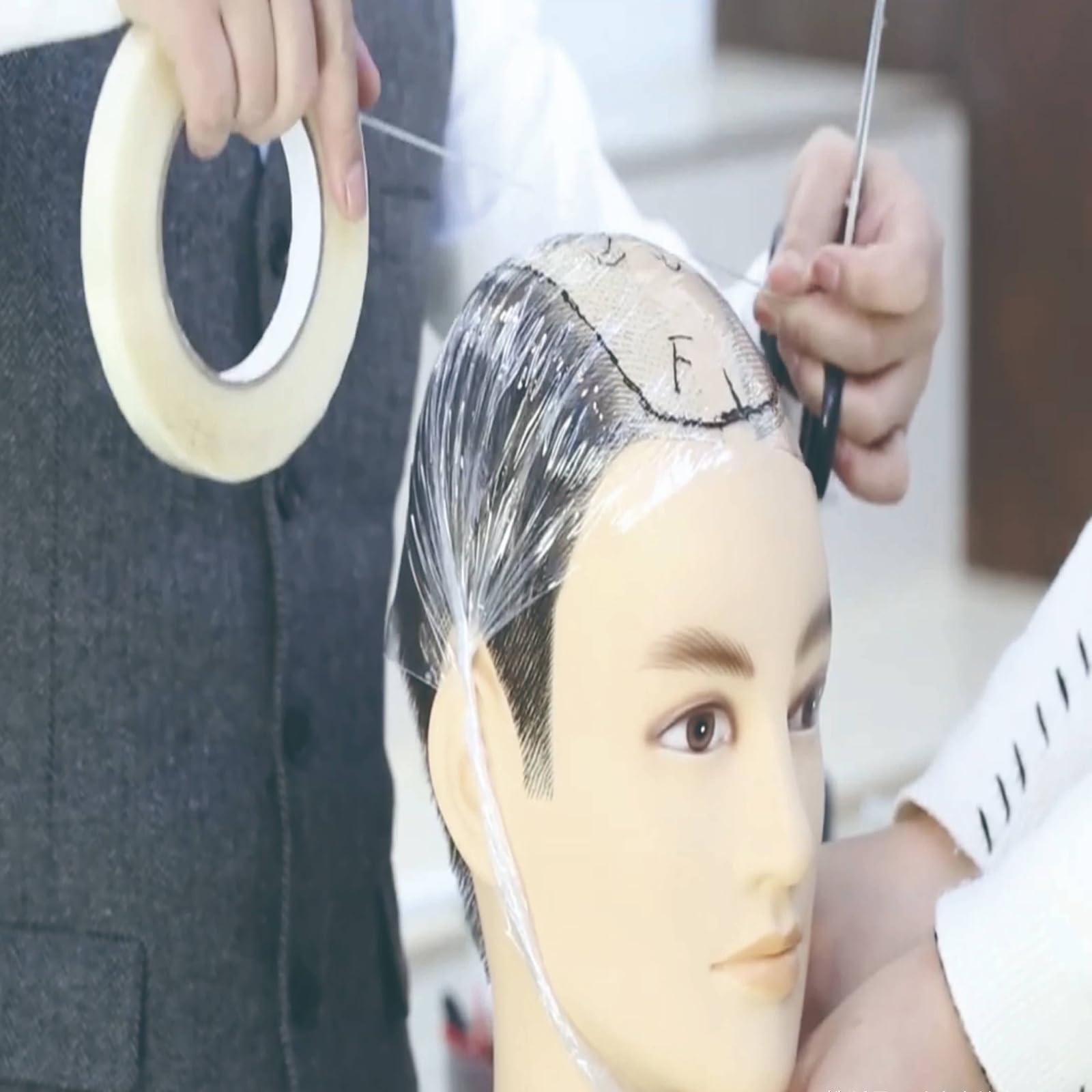 Mprosthesis Toupee for Men Hair Pieces 10x8\" Men Toupee Hollywood Human Hair Replacement System for Men Hair Prosthesis Men Hair Patch BIO Units for Men Breathable Lace with PU Hair System (#4 Light Brown)