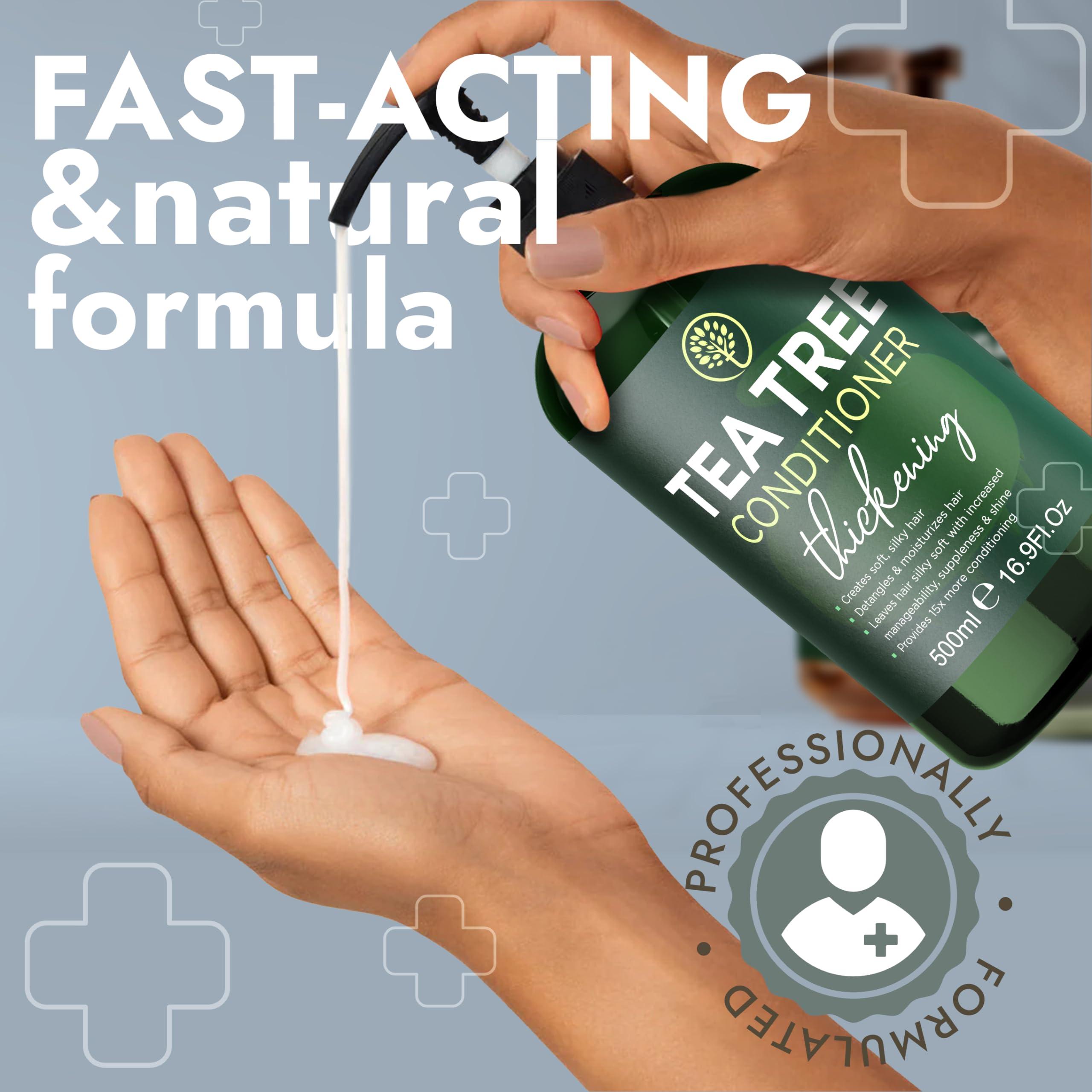 Terramed Just Think Comfort Tea Tree Shampoo and Conditioner Set | Thinning Hair Loss Treatment for Men and Women | Soothes Itchy Scalp, Dandruff