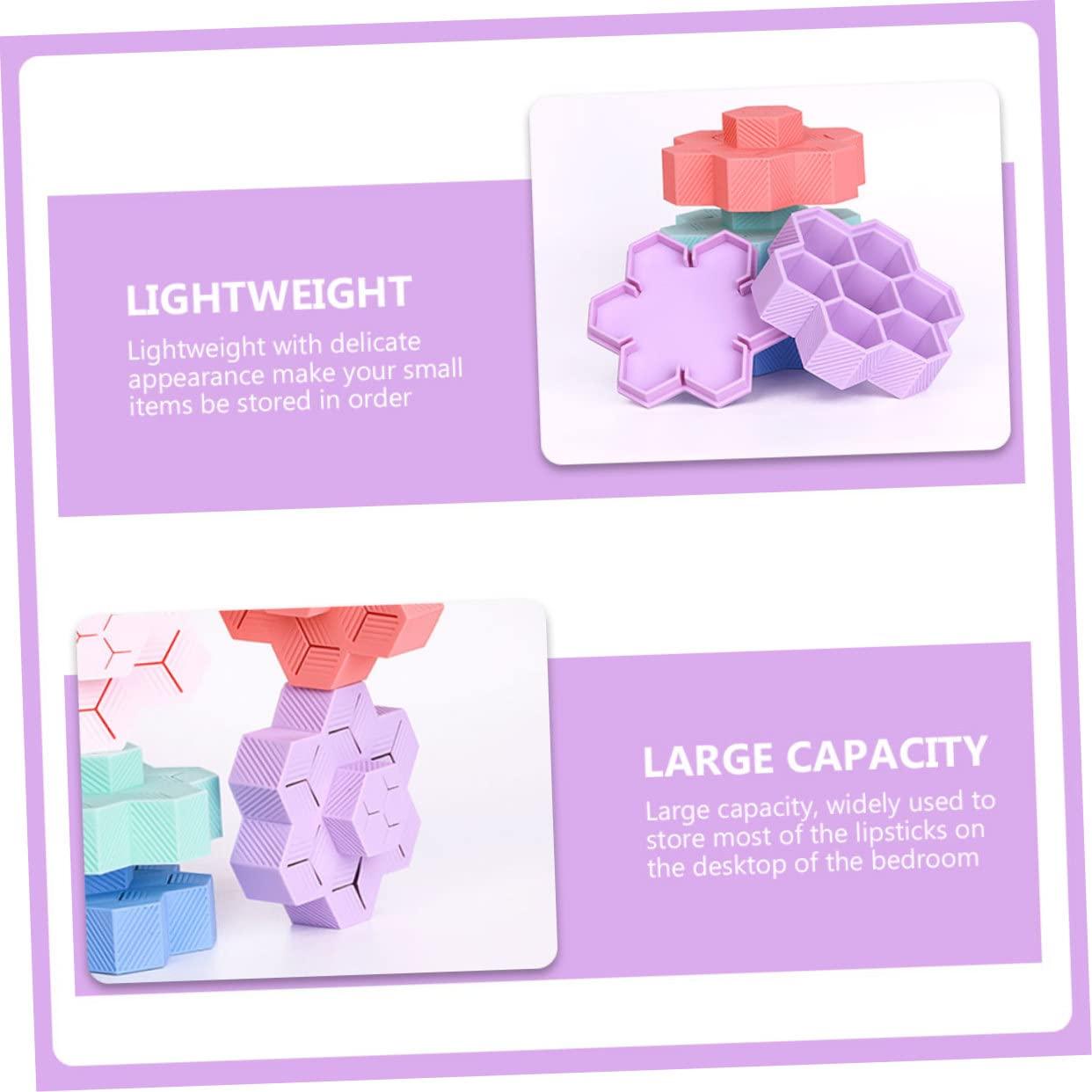 Mikinona Mikinona Lipstick Holder 10x9.5x4cm Purple Silicone Desktop Storage Rack Easy to Clean Home Shop Display Case