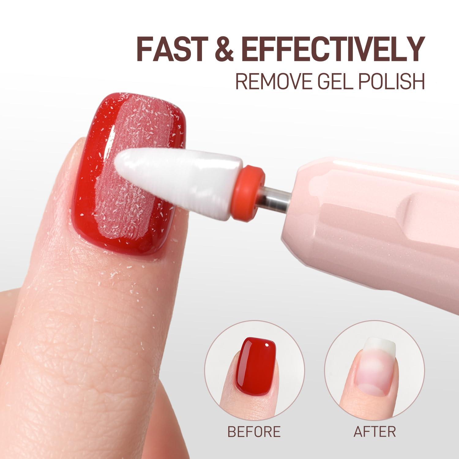 GAOY GAOY Rechargeable Cordless Nail Drill for Beginners, Electric Nail File with 12 Drill Bits and Sanding Band Set for Acrylic and Gel, Pink