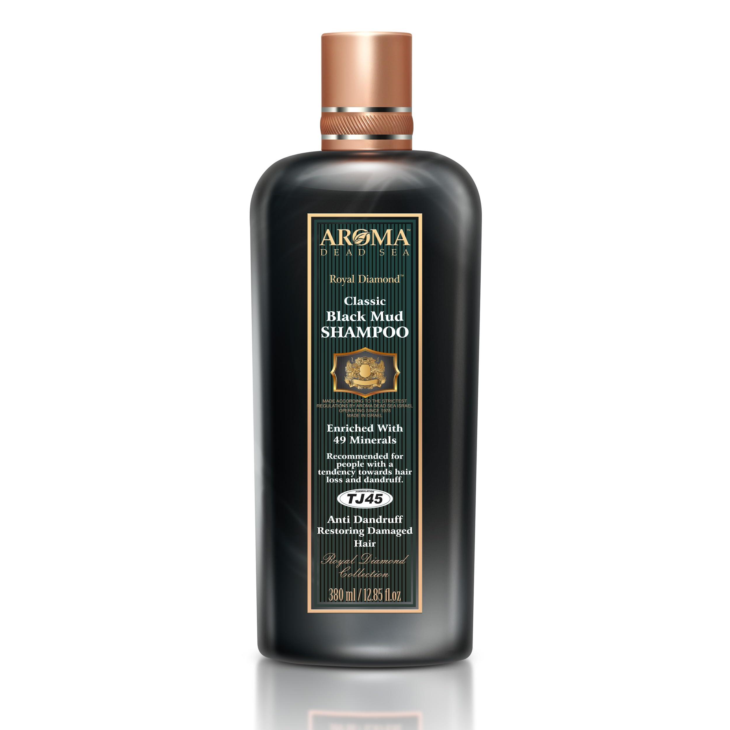 Aroma Dead Sea Aroma Dead Sea Black Mud Shampoo - Fights Dandruff, Thinning Hair, Weak Roots & Itchy Scalp. Prevents Hair Loss & Encourages Growth. Ideal for Damaged Hair (12.85 fl.oz)