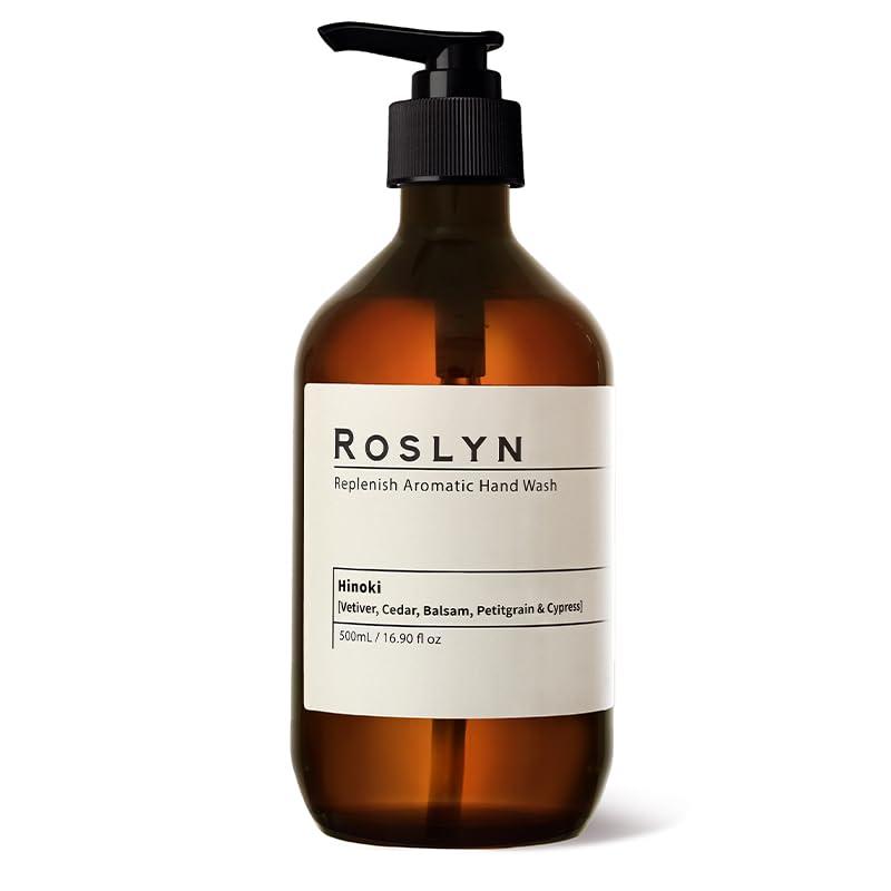 ROSLYN ROSLYN Aromatic Hand Wash, Scented Liquid Hand Soap, Pack of 1, 16.9 fl oz, Hinoki, 100% Vegan
